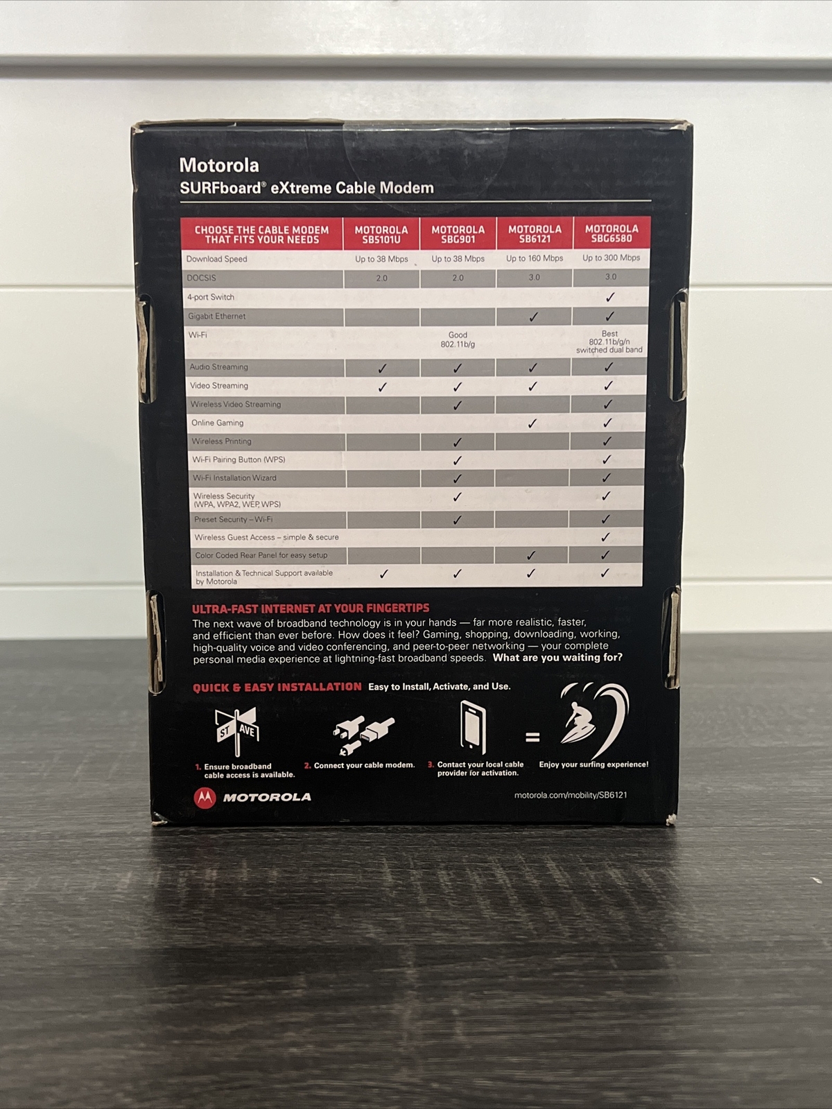 Motorola Arris Surfboard Extreme Modem, DOCSIS 3.0, 200 Series, Model SB6121