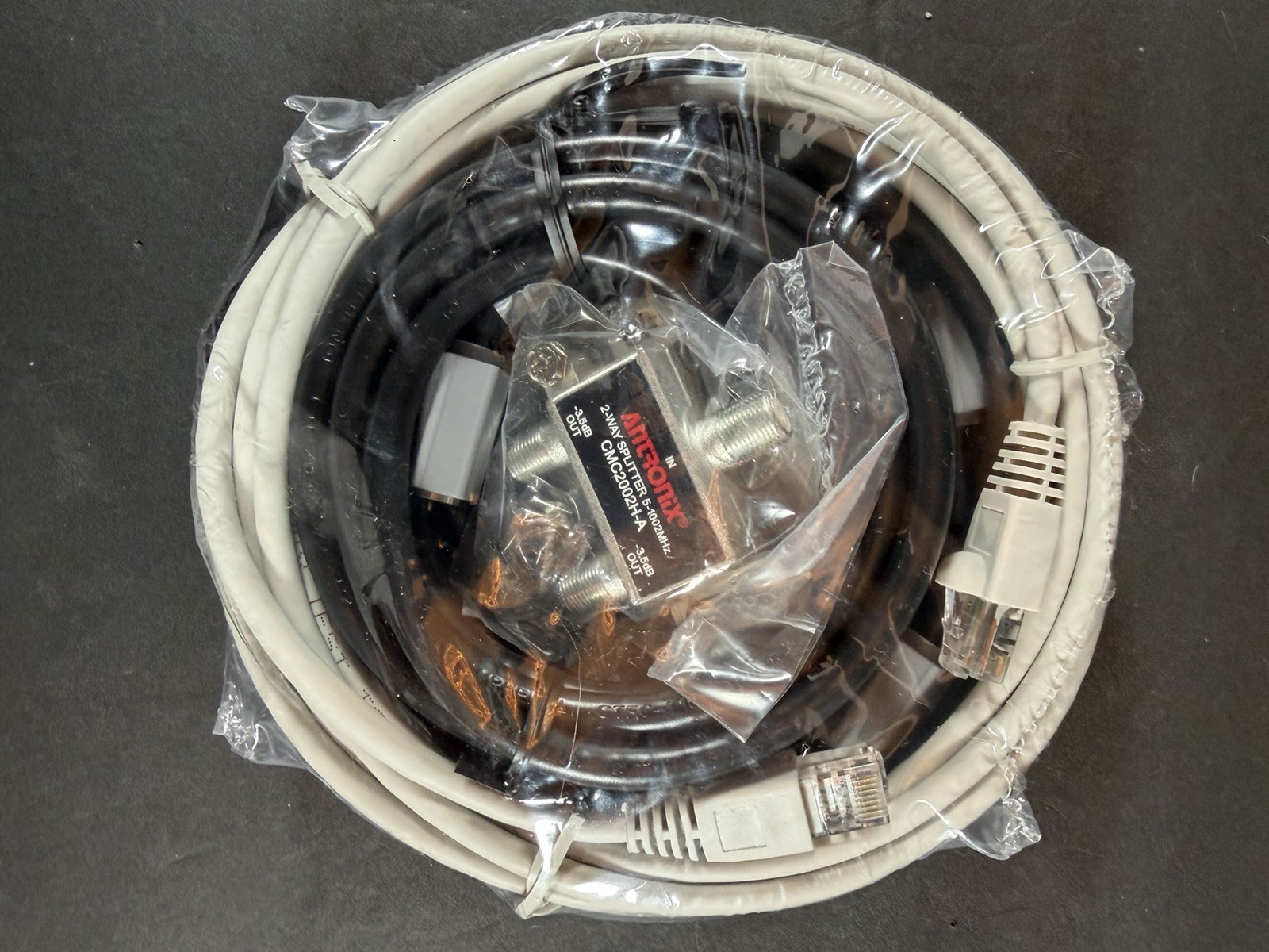 HSD Kit Antronix 2-way Splitter, 7ft Ethernet Jumper, 6ft & 12ft Coax Jumpers