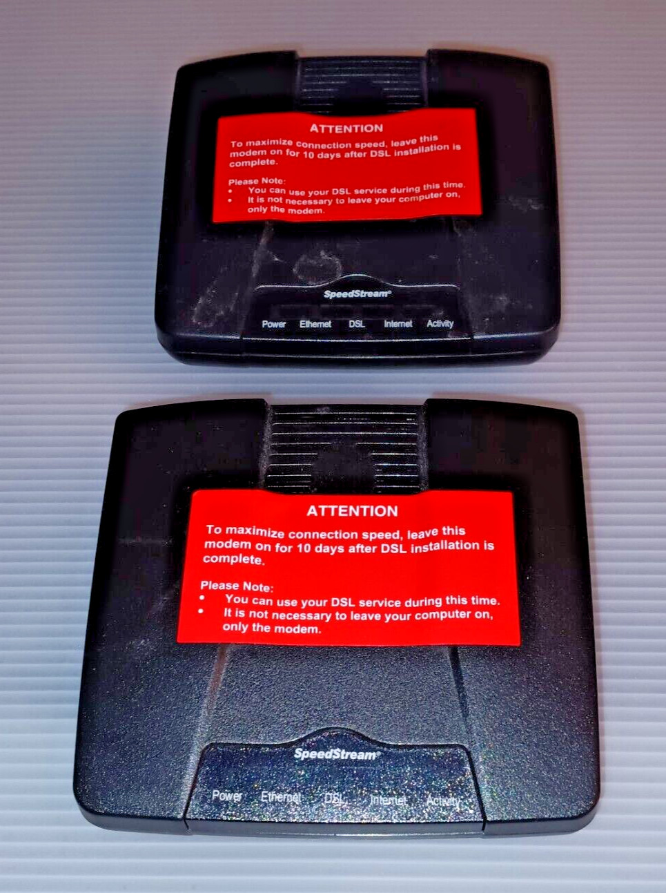Two (2) Siemens SpeedStream 4100 Black Ethernet ADSL Interface Modems Only