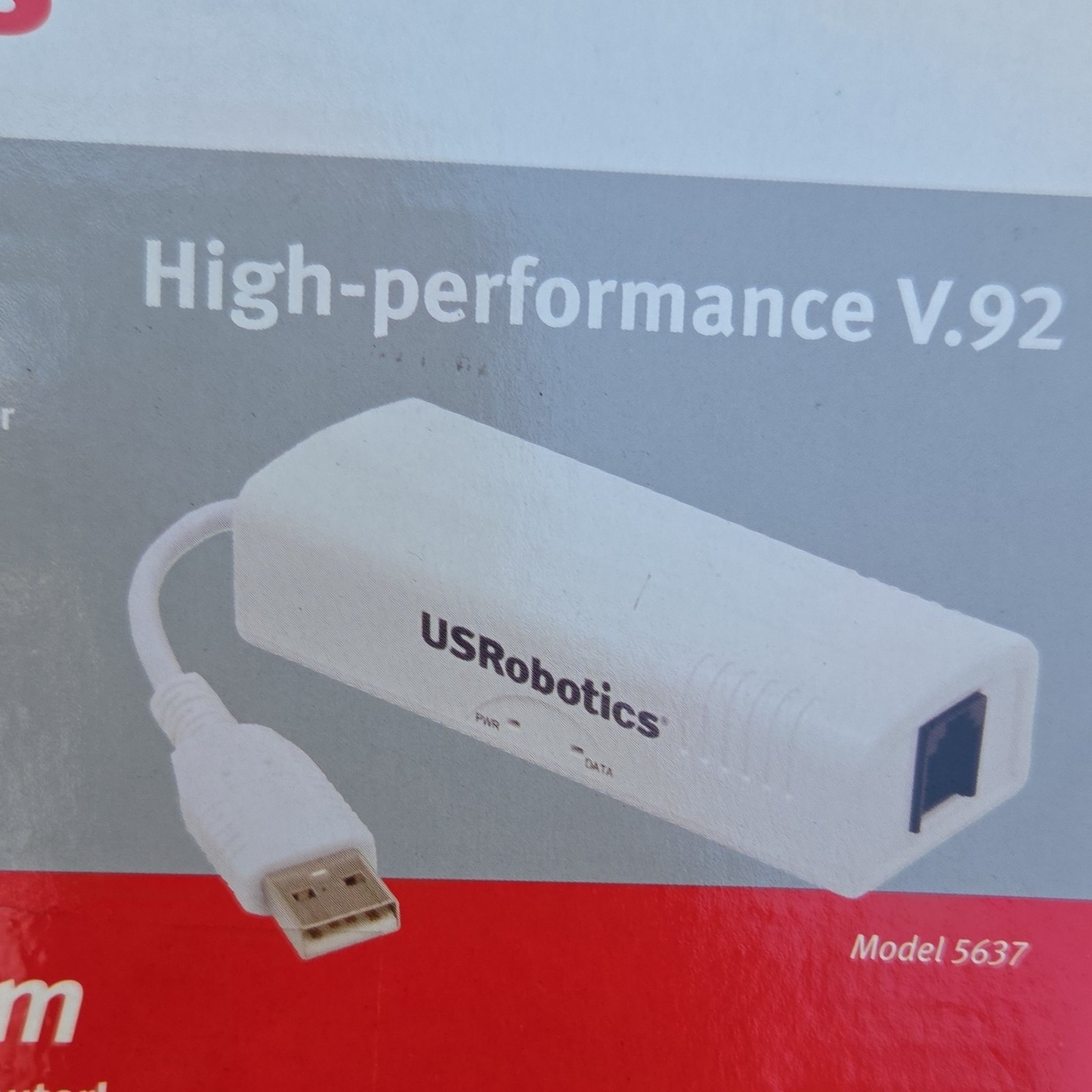 USRobotics 56K USB Modem 5637 V.92 External Dial-Up Fax Plug & Play