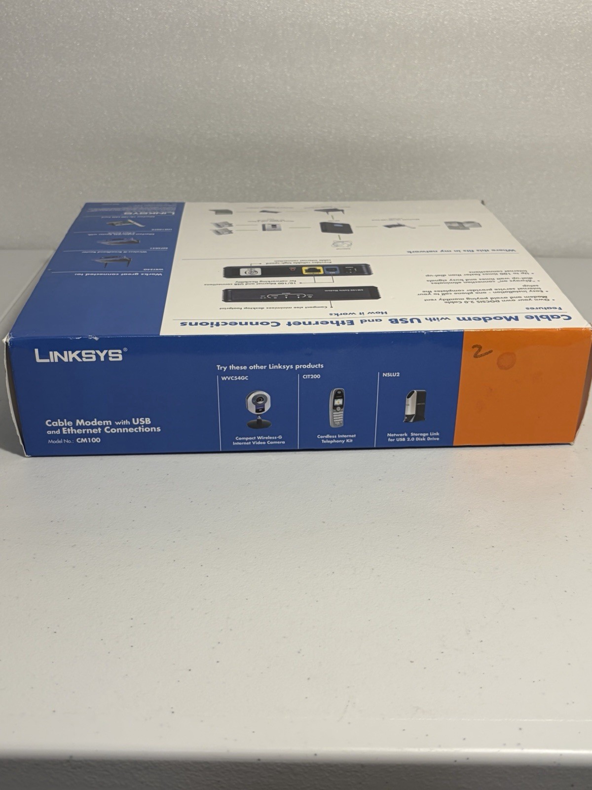 Cisco-Linksys Cable Modem with USB And Ethernet Connections Model #CM100