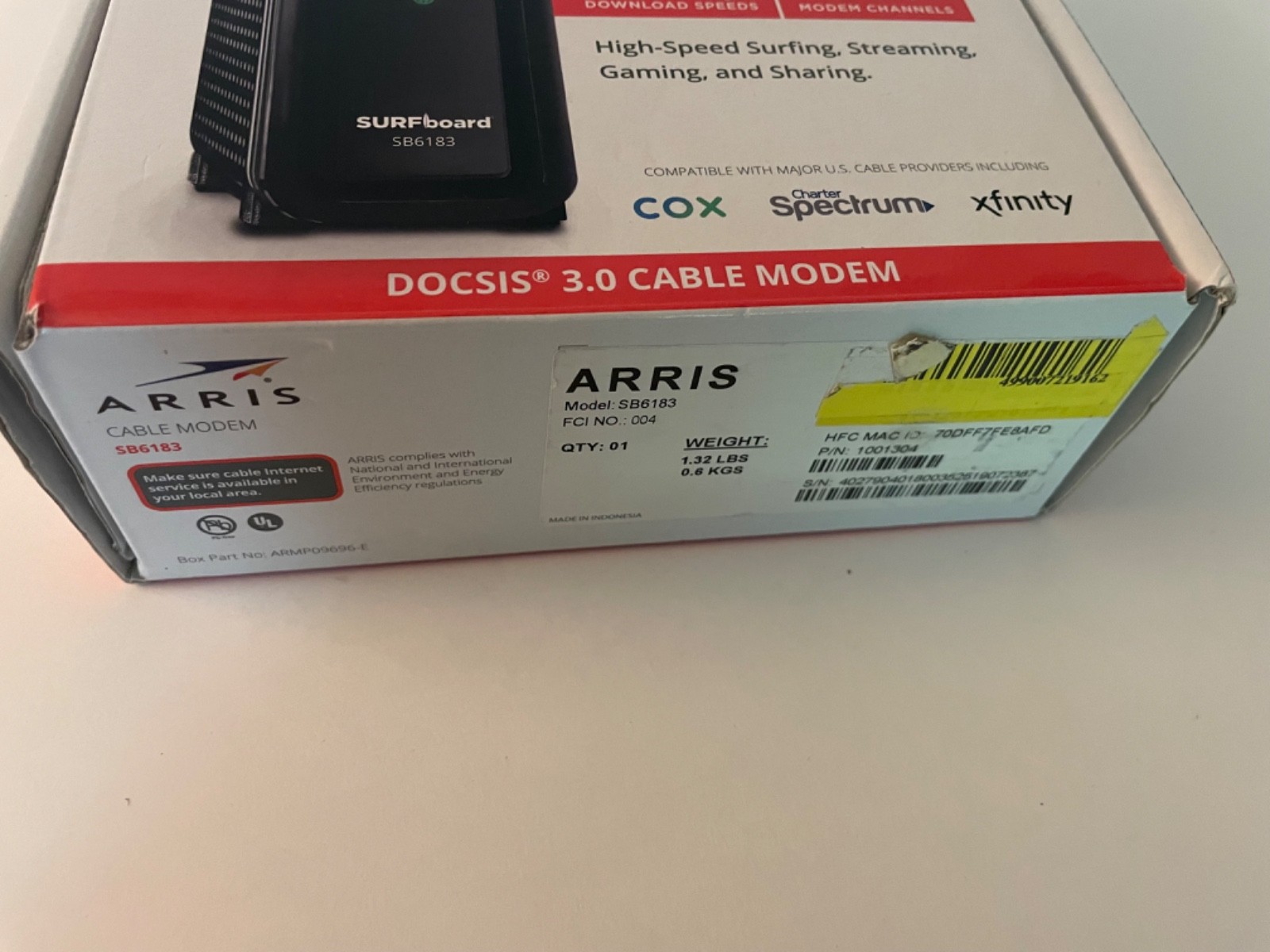 Arris Surfboard DOCSIS 3.0 Cable Modem SB6183