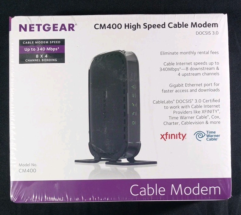 NETGEAR DOCSIS 3.0 CM400 340 mbps High Speed Cable Modem • FACTORY SEALED