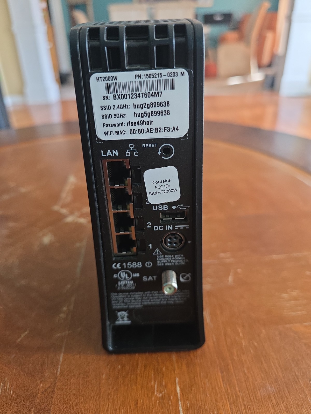 Hughes HT2000W Satellite Dual Band 2.4Ghz-5Ghz Internet Modem *NO POWER CORD