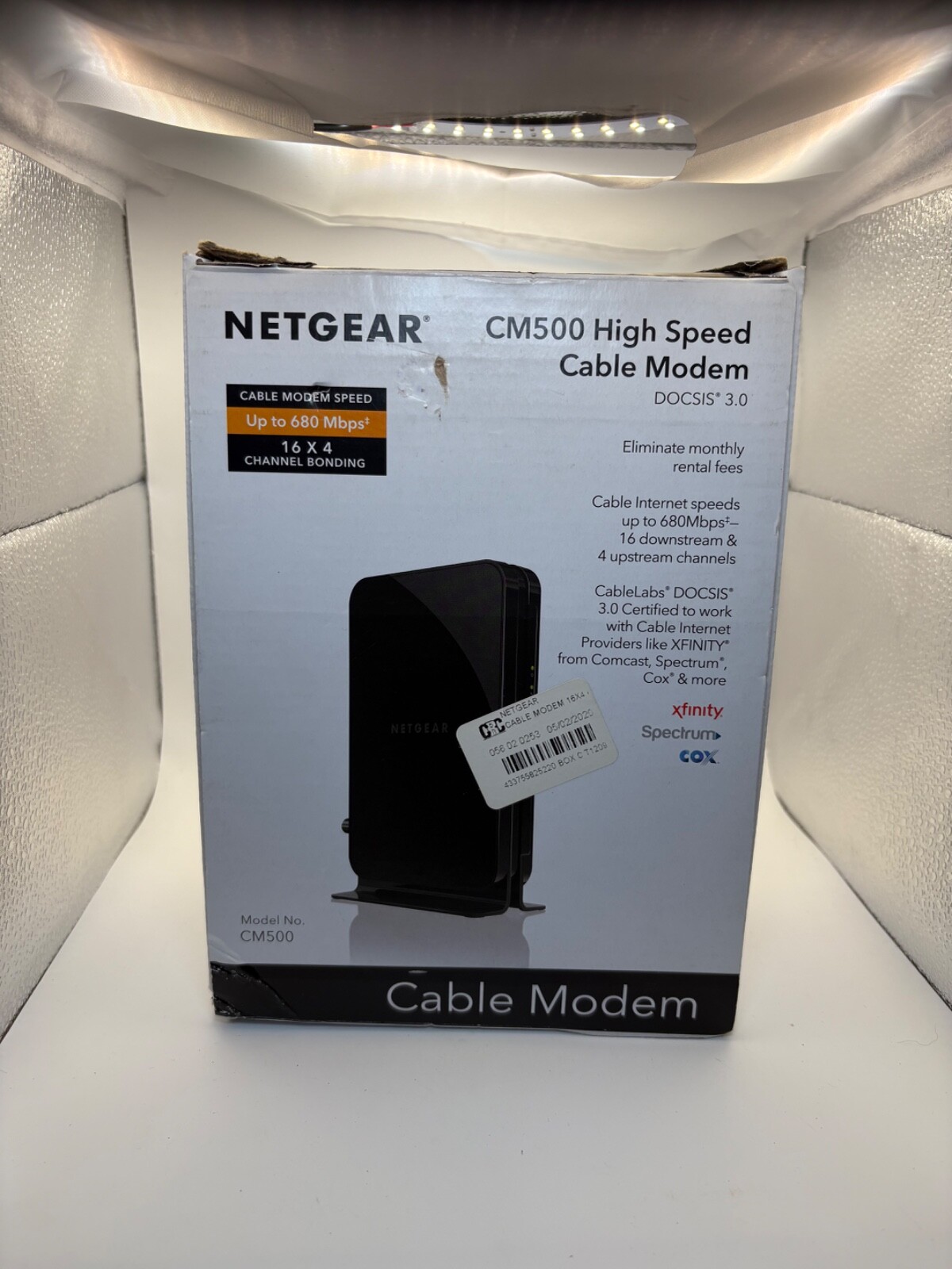 Netgear CM500-100NAS 16×4 DOCSIS 3.0 Cable Modem 680 Mbps Gigabit Ethernet