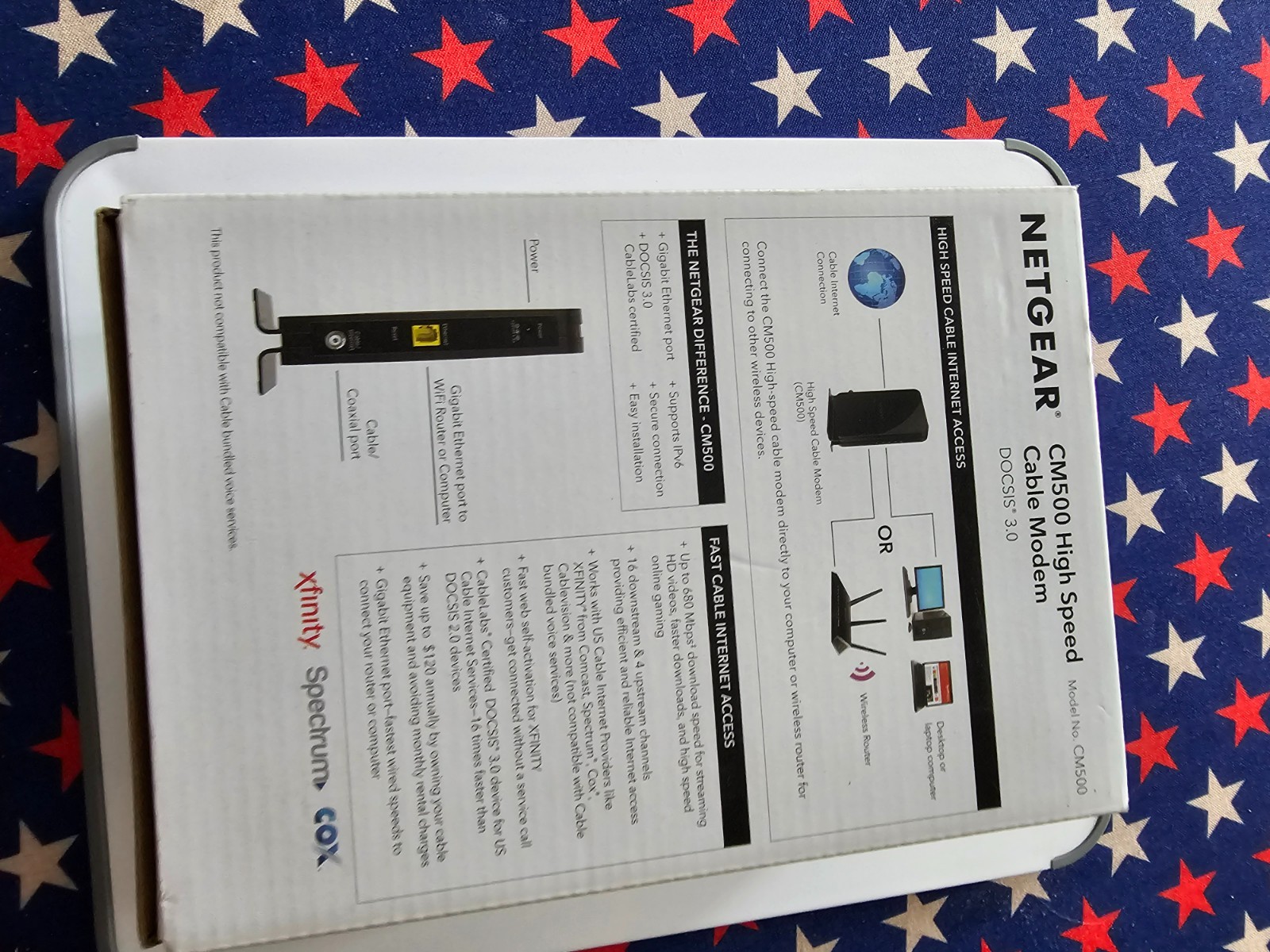 Netgear CM500 High Speed Cable Modem DOCSIS 3.0 16×4 (CM500-1AZNAS) OPEN BOX