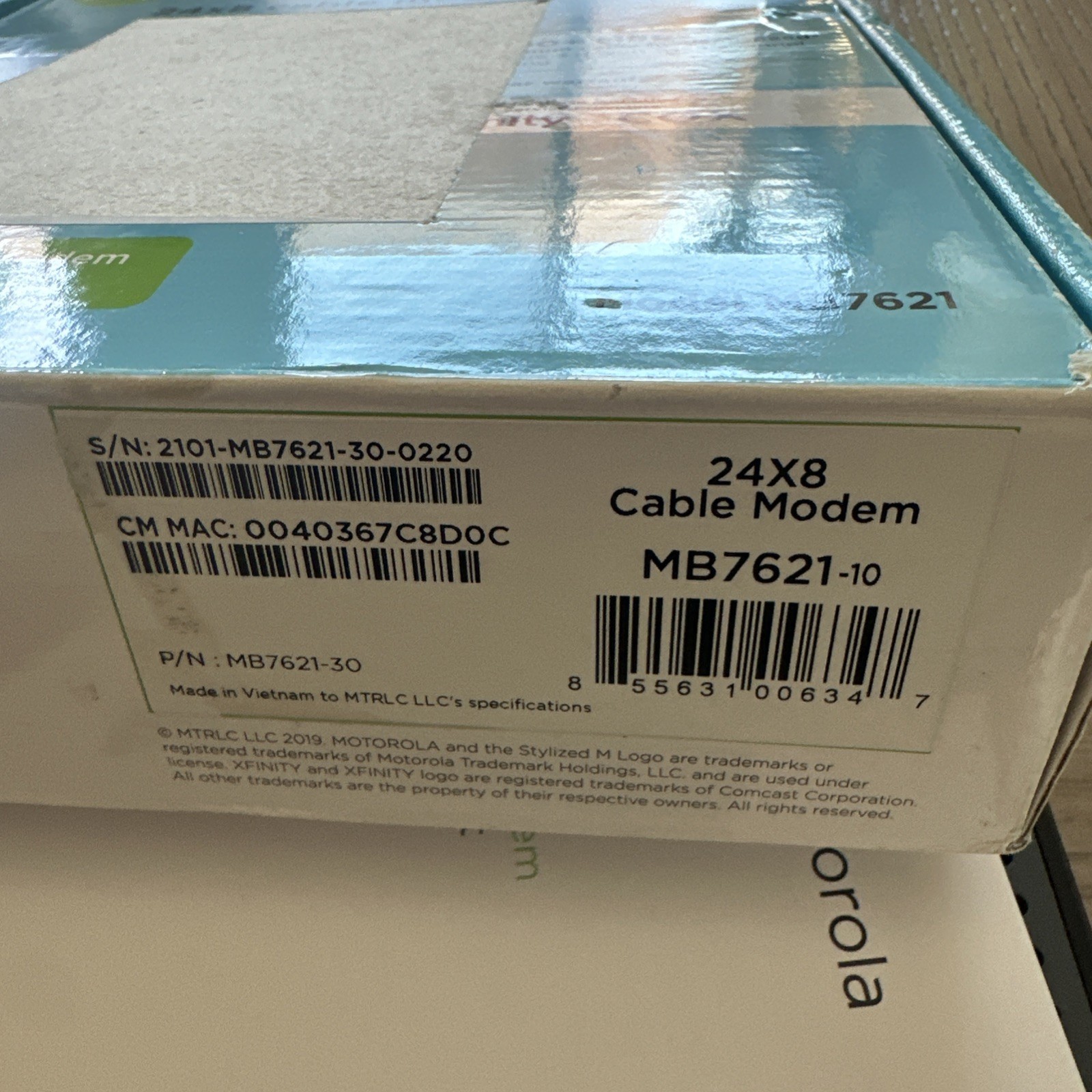 Motorola MB7621-10 1000 Mbps Modem