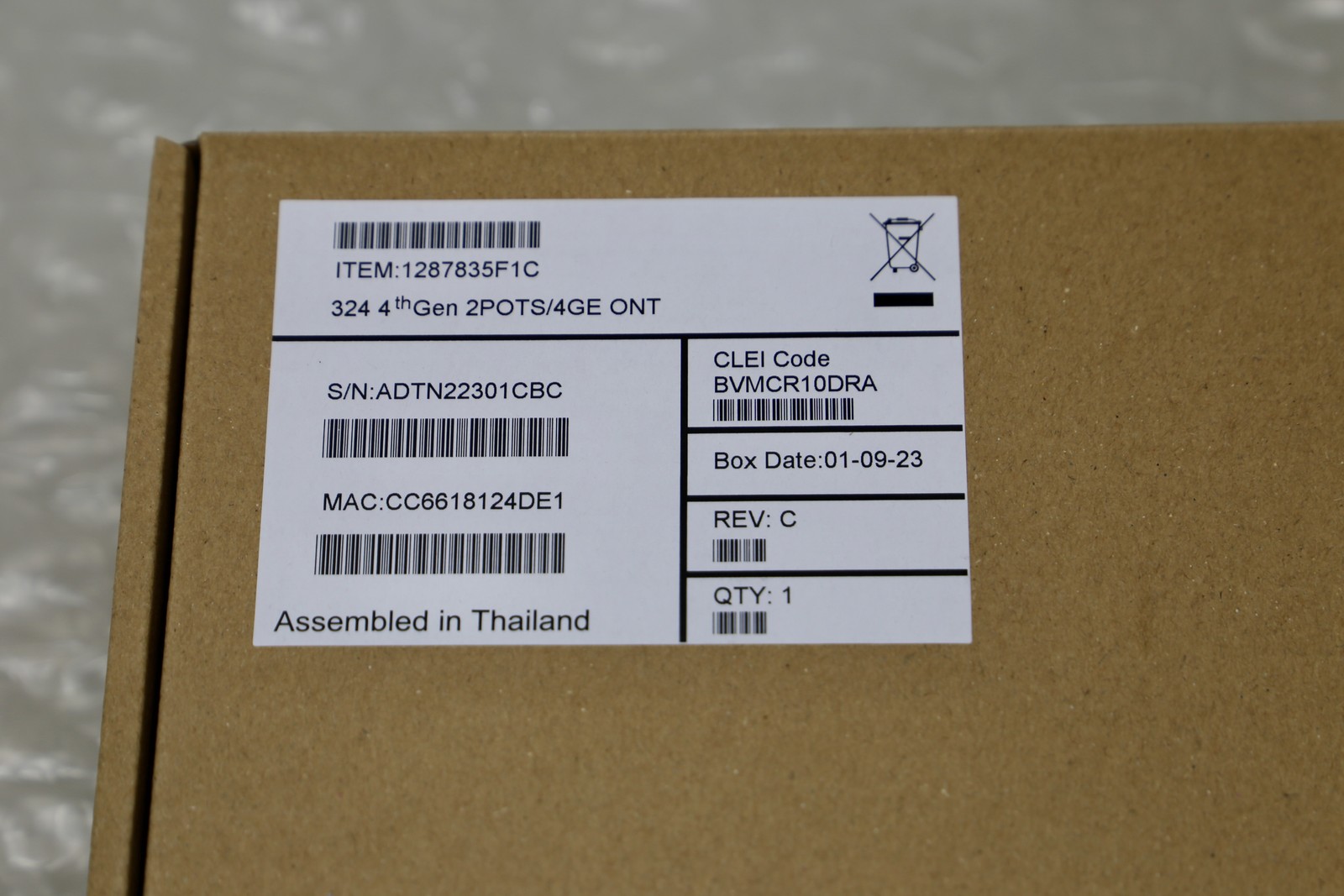 (Lot of 5) *NEW* ADTRAN 1287835F1C – TA 324 2POTS/4GE ONT (4th Generation)