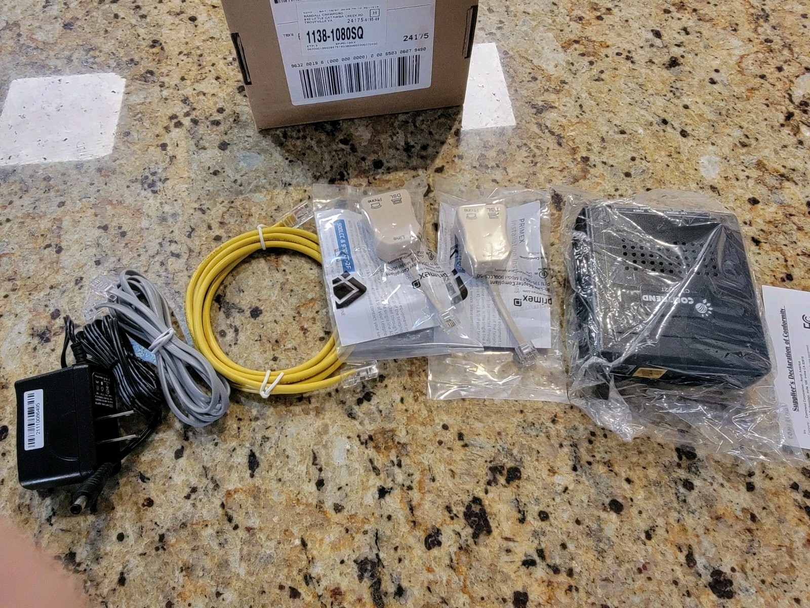 Comtrend CT-5072T ADSL2+ Modem with Switching Adapter AM5195 & Accessories