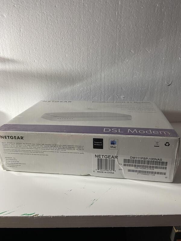 Netgear Broadband ADSL2+ Modem – DM111PSP with Power Supply In Box(New Sealed)
