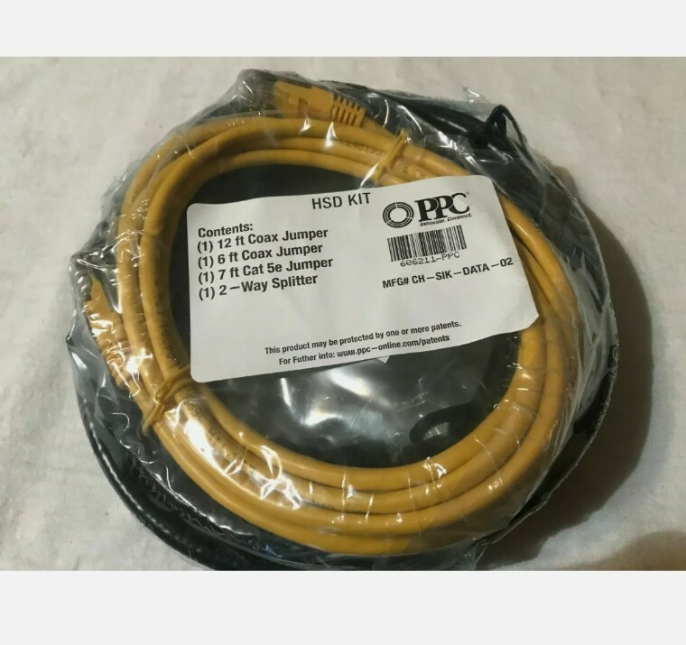 HSD Kit (1)12ft & (1)6ft Coax Jumpers (1)7ft Cat 5e Jumper (1)2 wayspliter