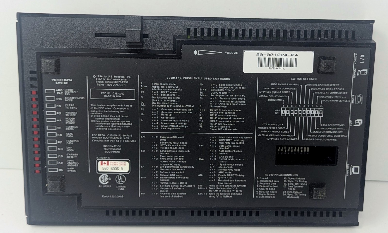 US Robotics Courier V Everything Modem 33.6 Kbps 2X Upgradable – New Open Box!