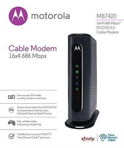 Refur Motorola MB7420-10 16×4 686 Mbps DOCSIS 3.0 Cable Modem xfinity timewarner