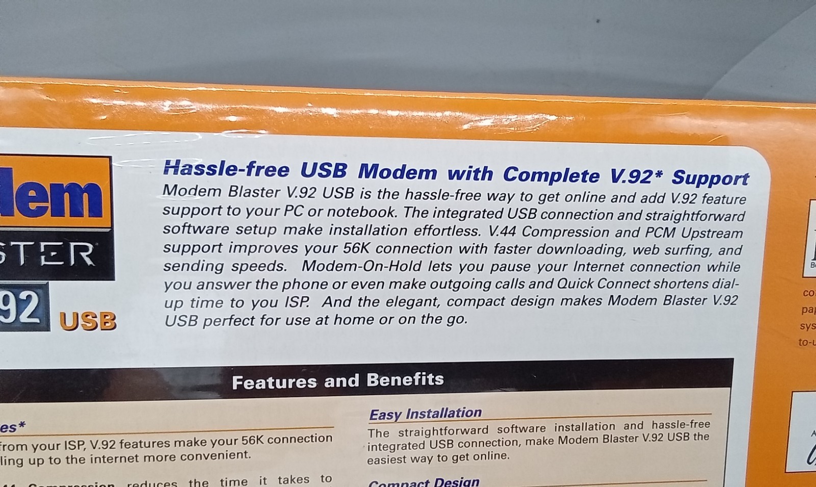 1 QTY Unopened Creative Modem Blaster USB 56Kbps V.92 Serial Windows XP 2000
