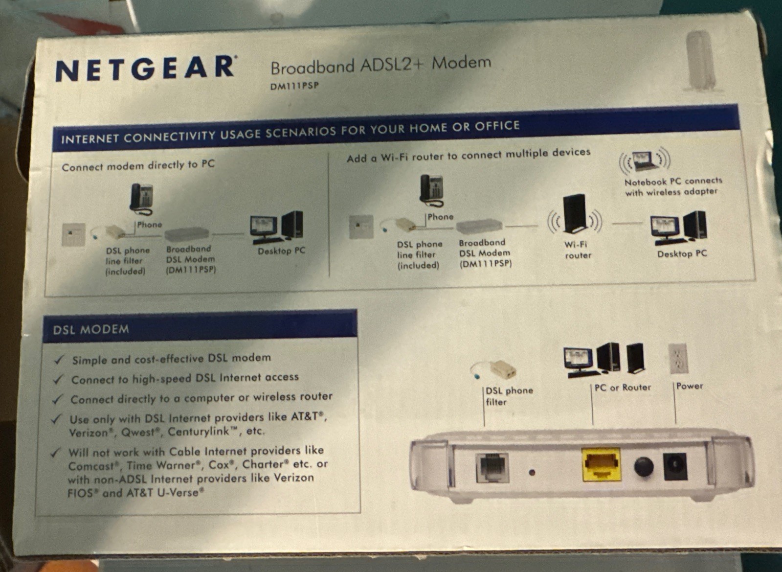 NETGEAR Broadband ADSL2+ Modem DM111PSP DSL Modem