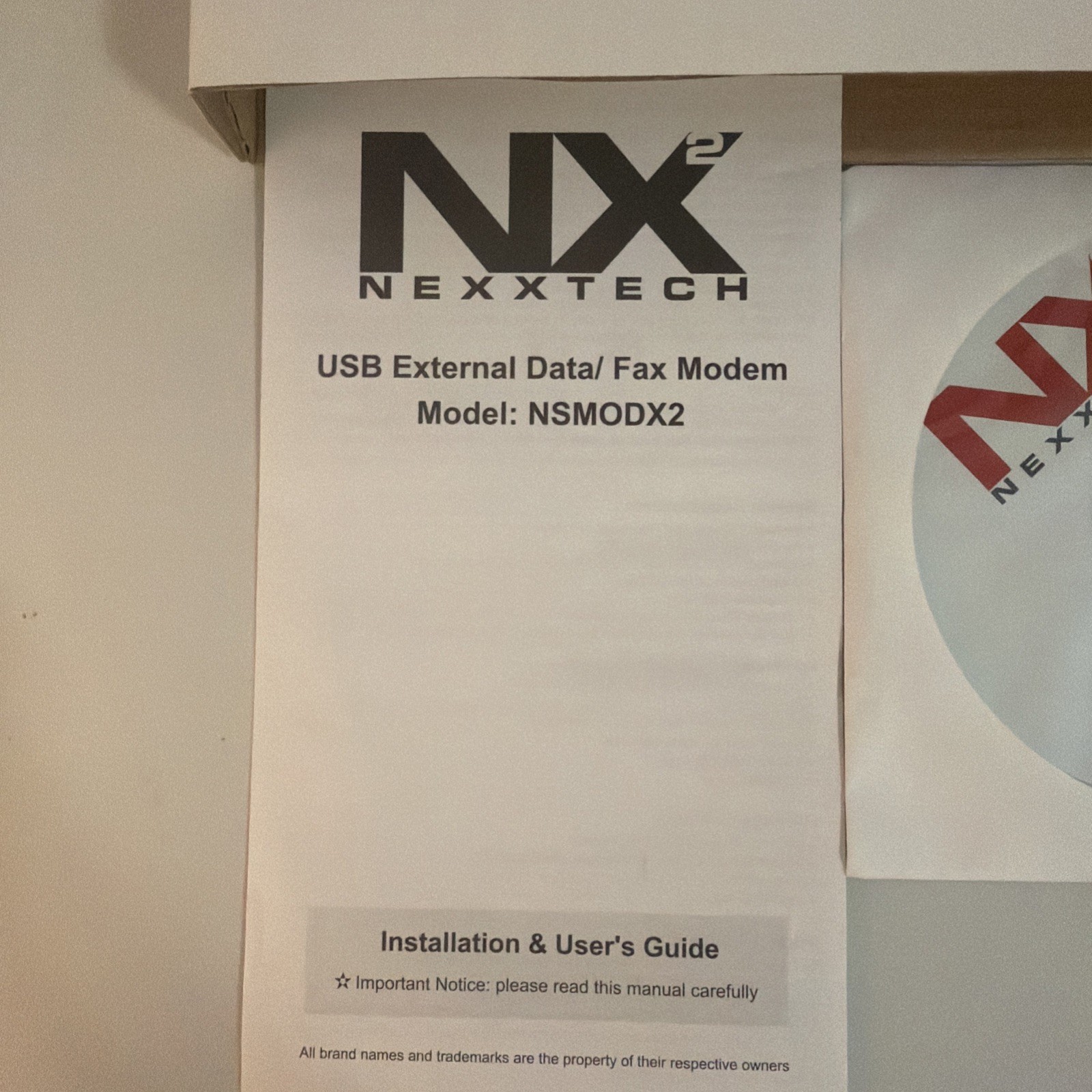 Nexxtech Compact 56K USB External Data/Fax Modem Adapter NSMODX2