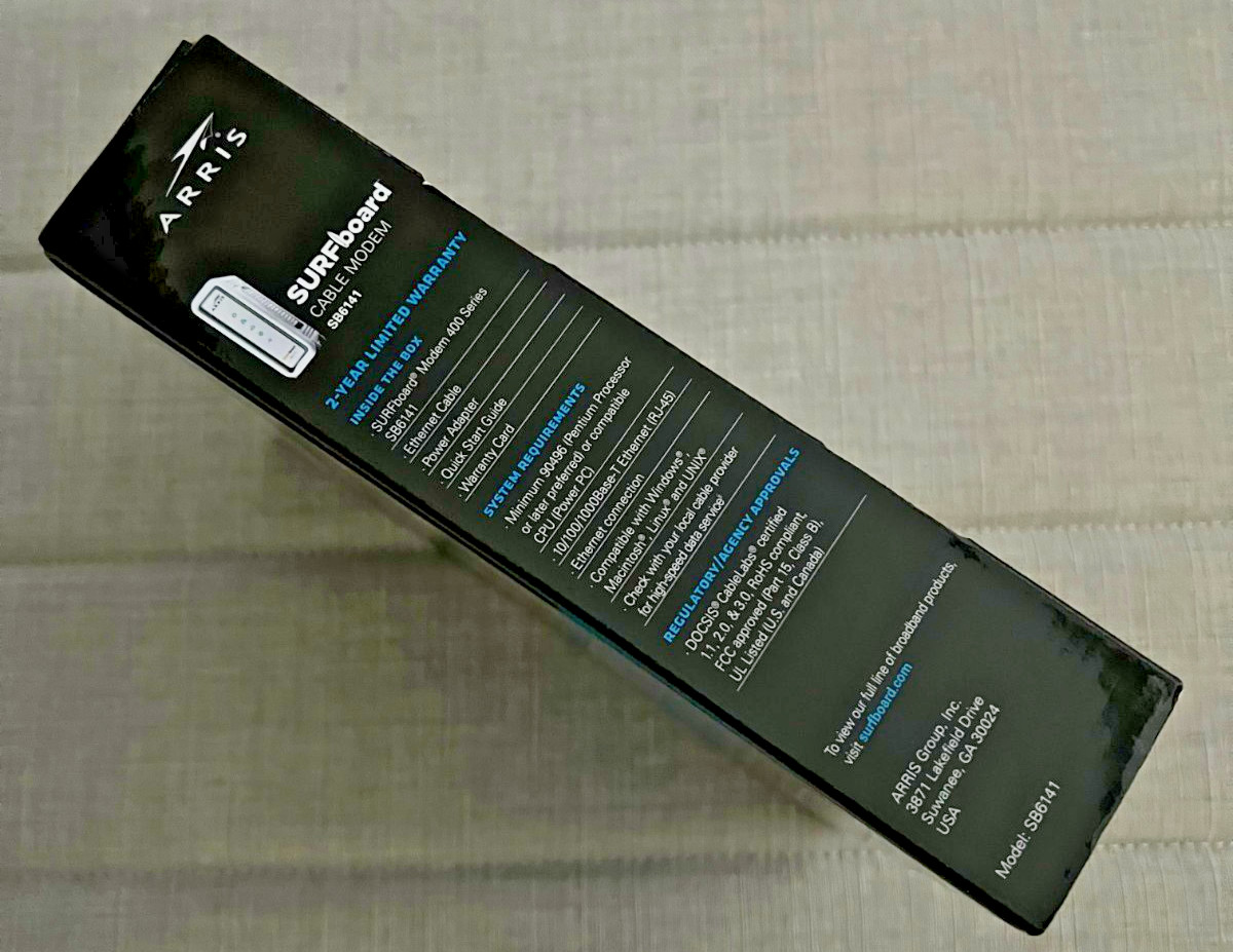 NEW ARRIS SURFboard SB6141 DOCSIS 3.0 Cable Modem 8XFaster Than Docsis 2.0
