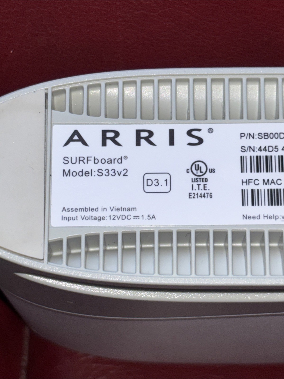 ARRIS S33 SURFboard Multi-Gigabit Cable Modem 2.5 Gbps Ethernet Port