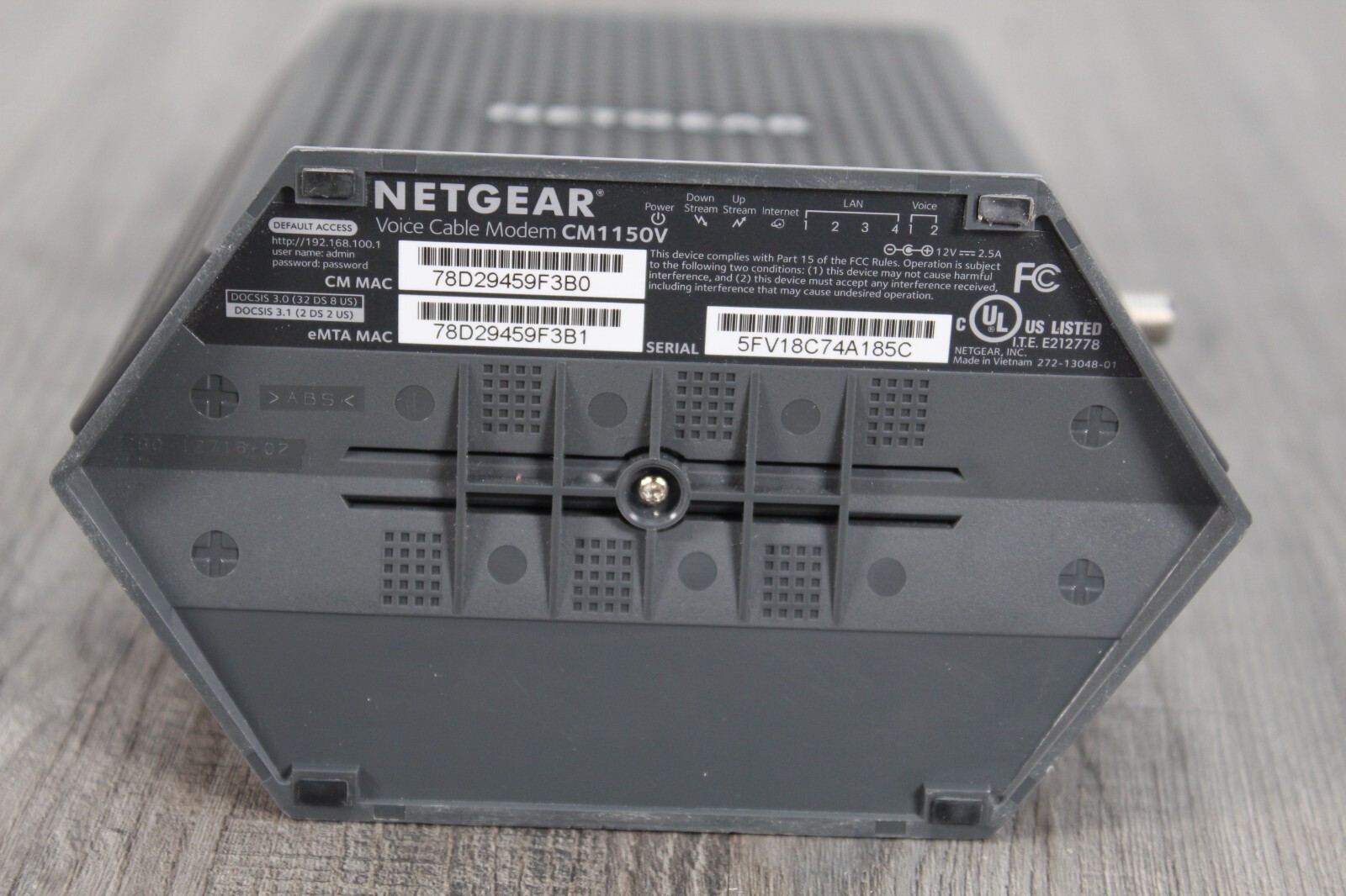 NETGEAR CM1150V Nighthawk Multi-Gig Speed Cable Modem for XFINITY Voice Used
