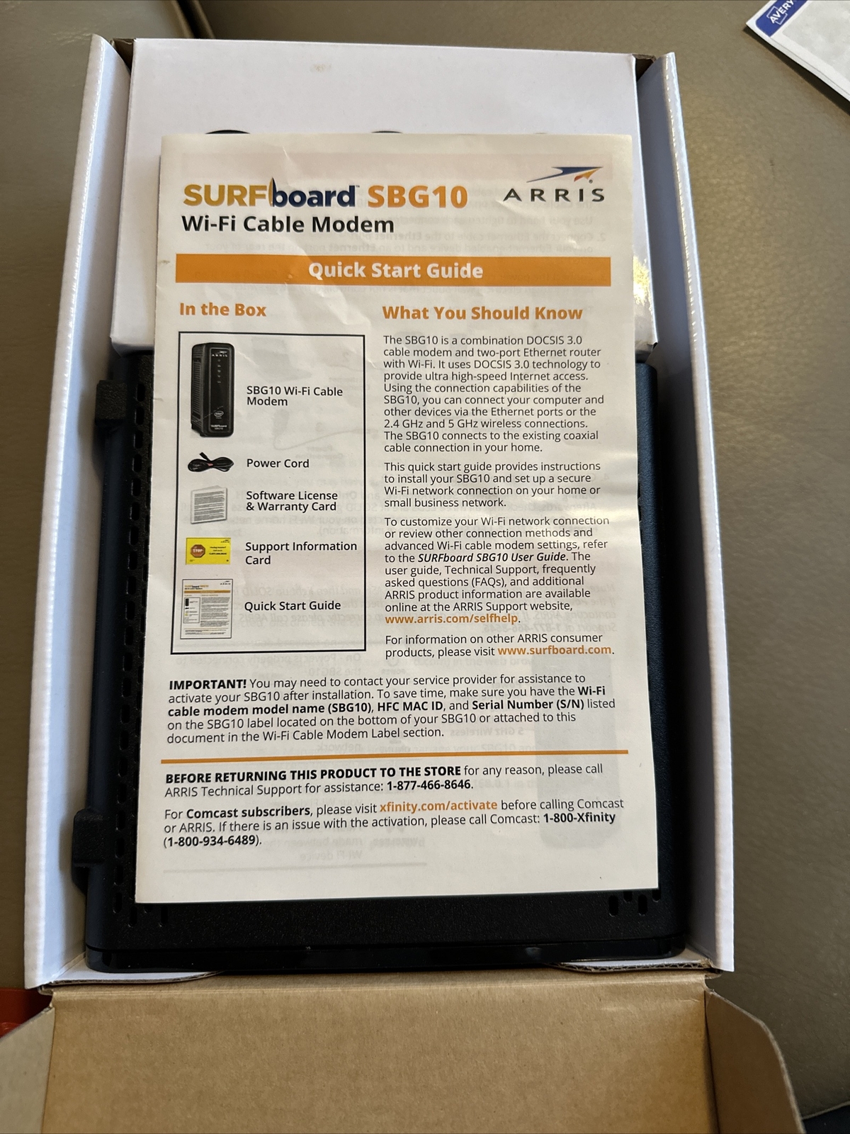 ARRIS SURFboard SBG10 DOCSIS3.0 16×4 Gigabit Cable Modem & Router AC1600Mbps