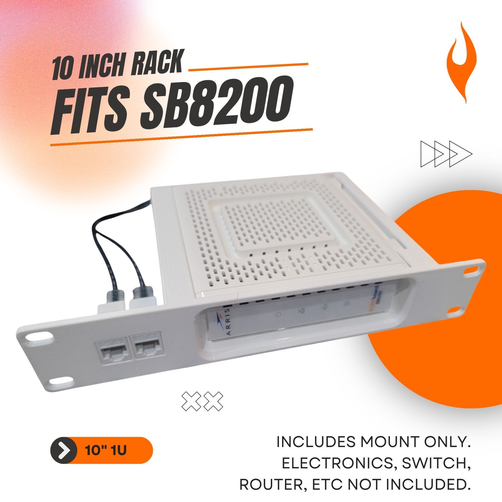 Blazin3D 10″ Rack Mount for Arris Surfboard SB8200 1U Also fits SB6190 & SB6141