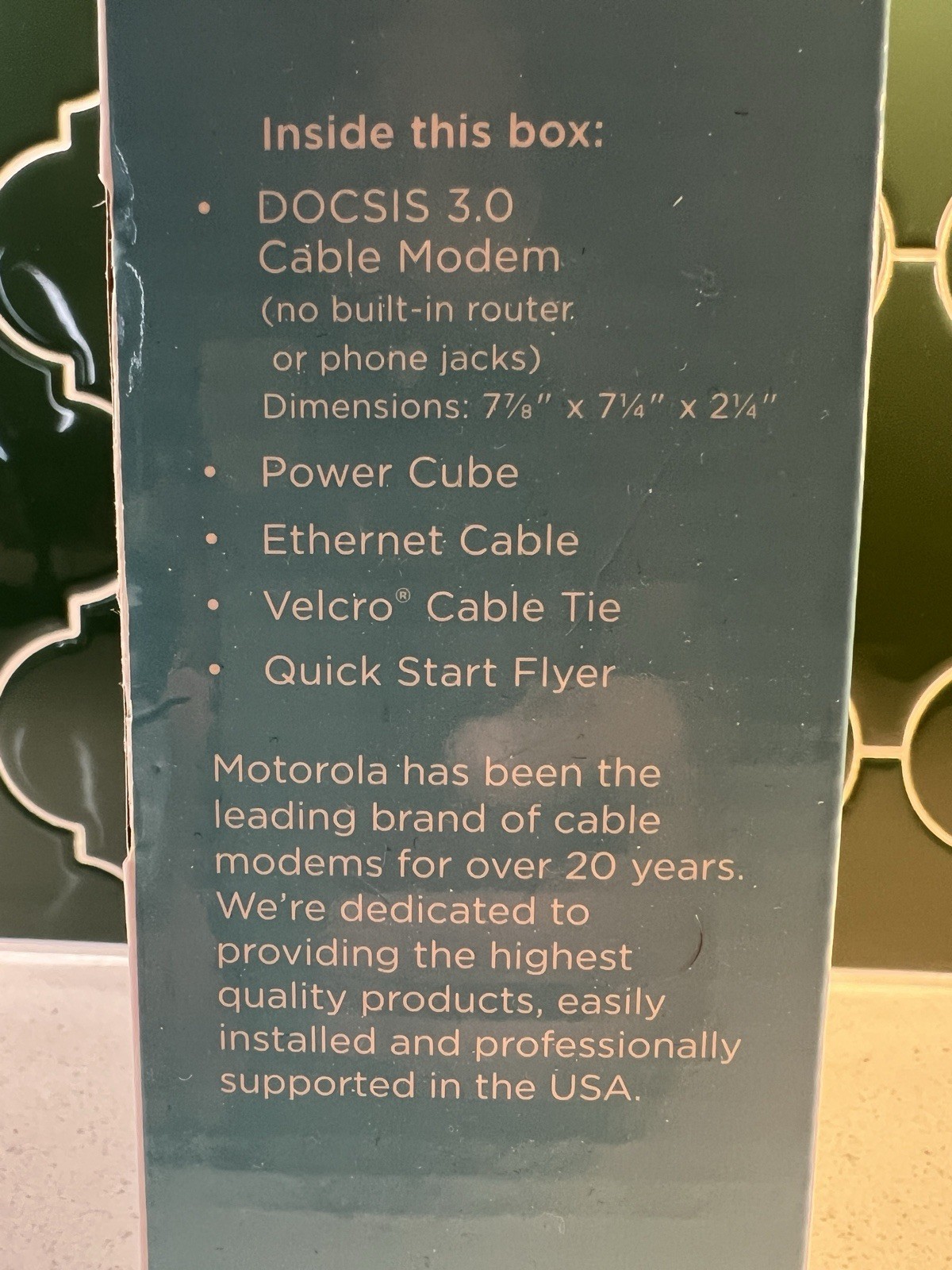 Motorola 24×8 Cable Modem MB7621 DOCSIS 3.0 1000+ mbps New Open Box – See Pics