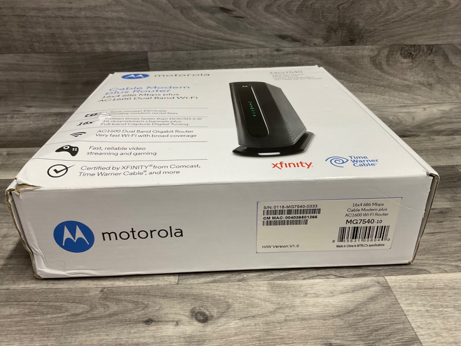 Motorola MG7540 DOCSIS 3.0, 16×4 Cable Modem WIFI Router 2.4G / 5G