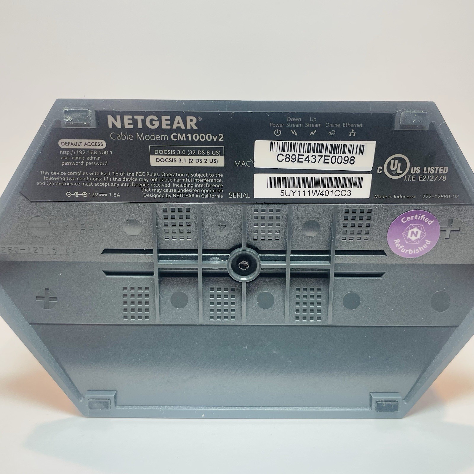 Netgear CM1000v2 Cable Modem DOCSIS 3.1