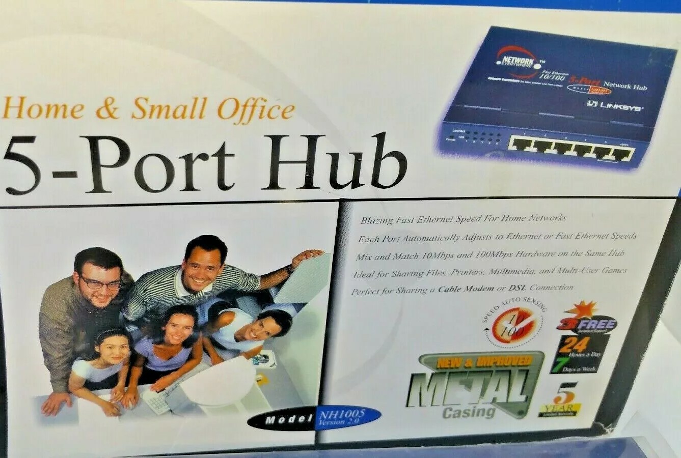 Modem LINKSYS Fast ethernet 10/100 NH1005/NH1005 RQAUS1 5 Port Hub.