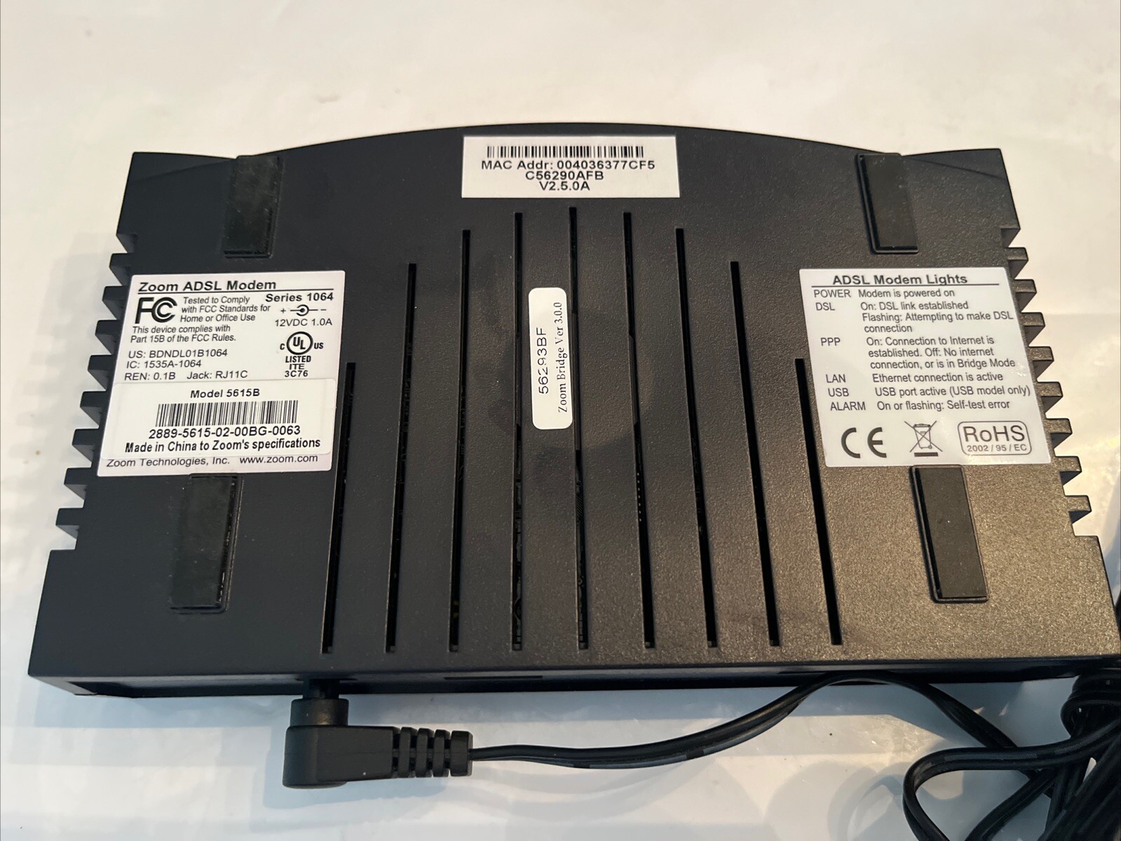 Zoom – 5615B ADSL Modem Gateway Wired Single Port Router