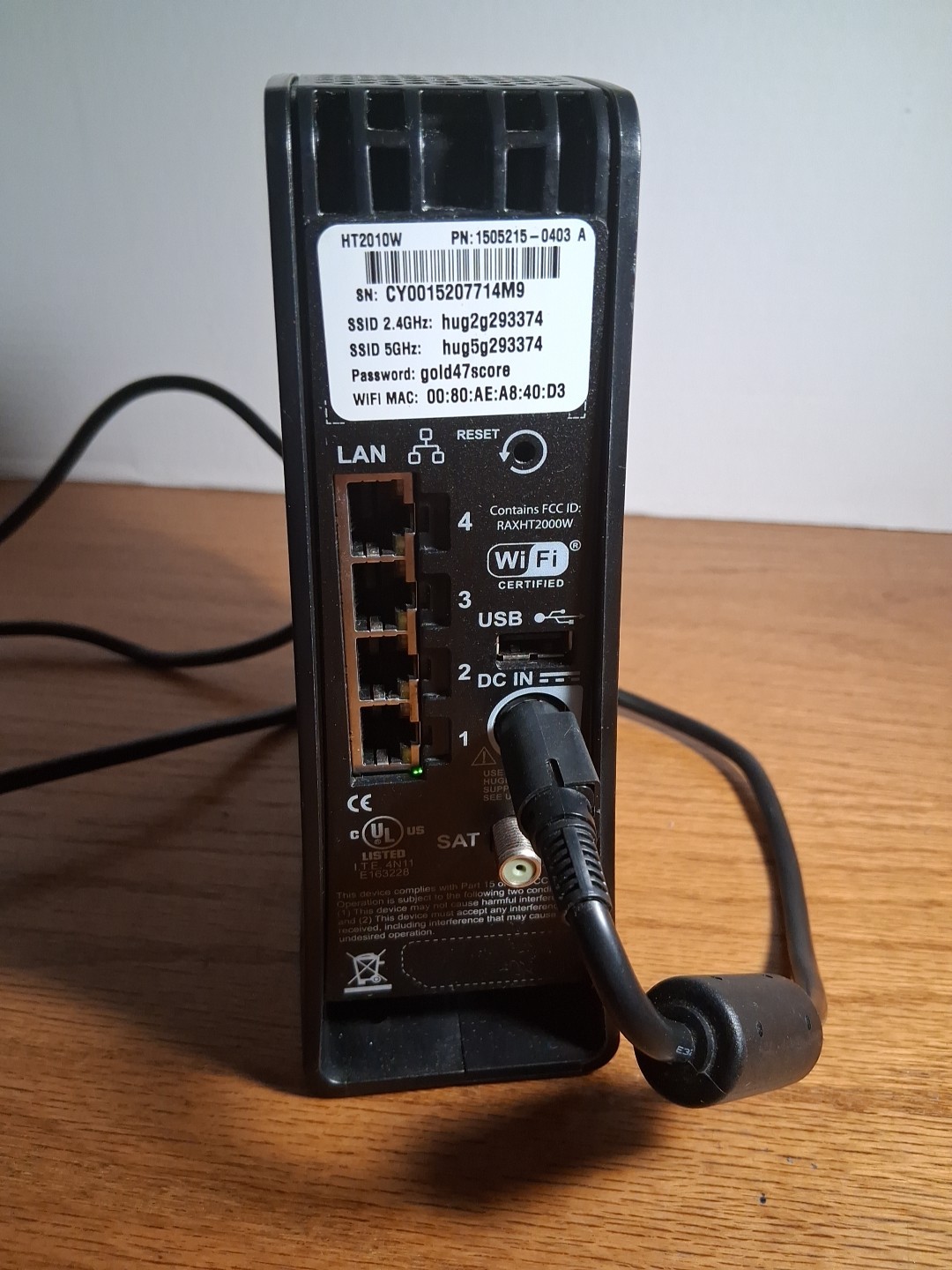 HughesNet HT2010W Satellite Dual Band 2.4Ghz-5Ghz Modem Router