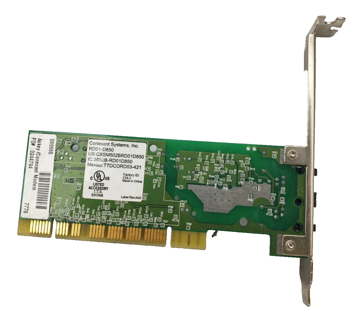 Conexant RD01-D850 PCI Dual Modem PC Computer Card Fax Phone Line 56K