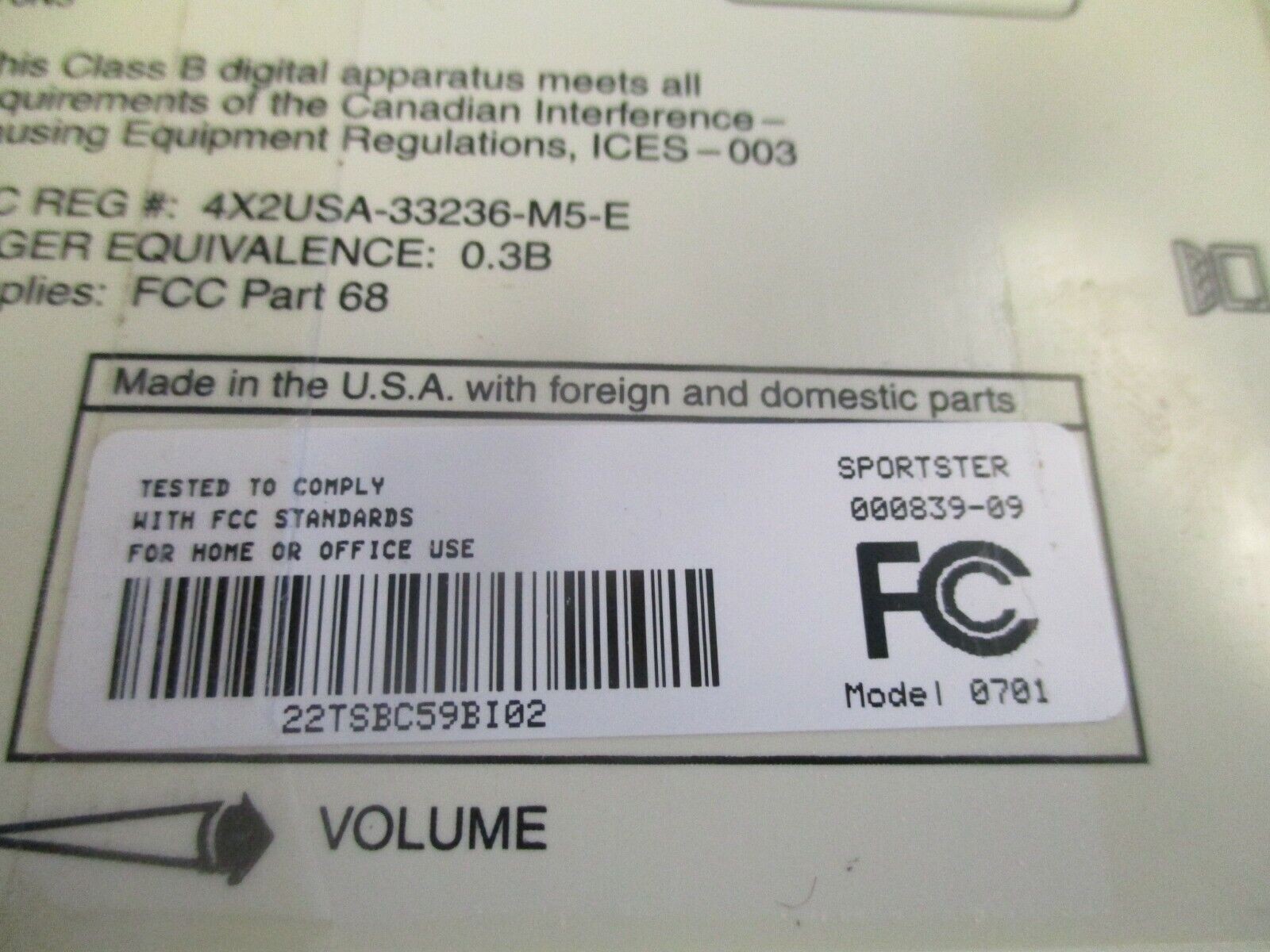 US Robotics Sportster 33.6 Faxmodem 0701 Used