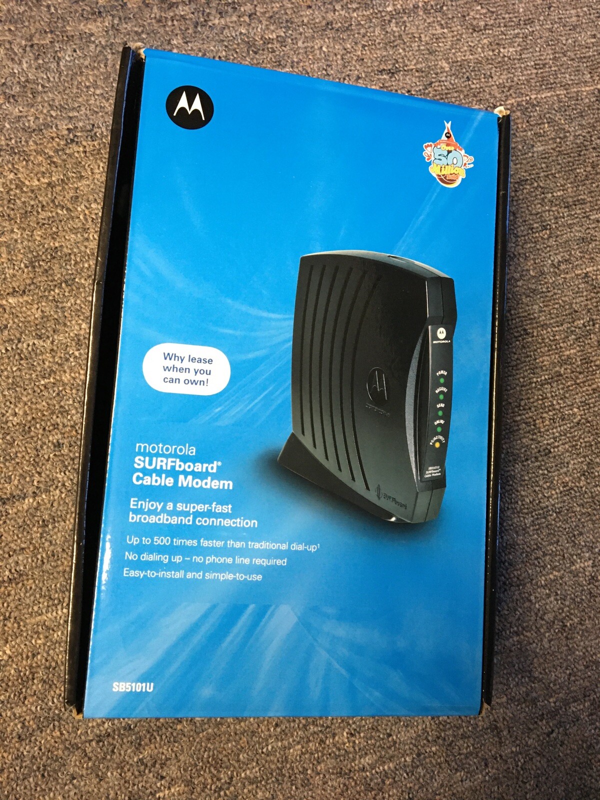 Motorola SURFboard SB5101U (567005-005-00) 38.91 Mbps Cable Modem. Open box