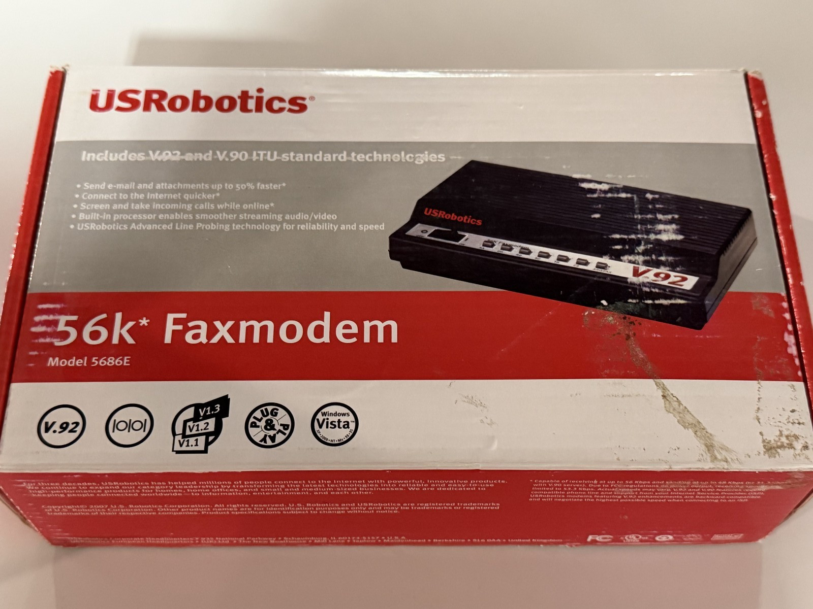 US Robotics V.92 Model 5686E External 56K Faxmodem — NEW (read description)