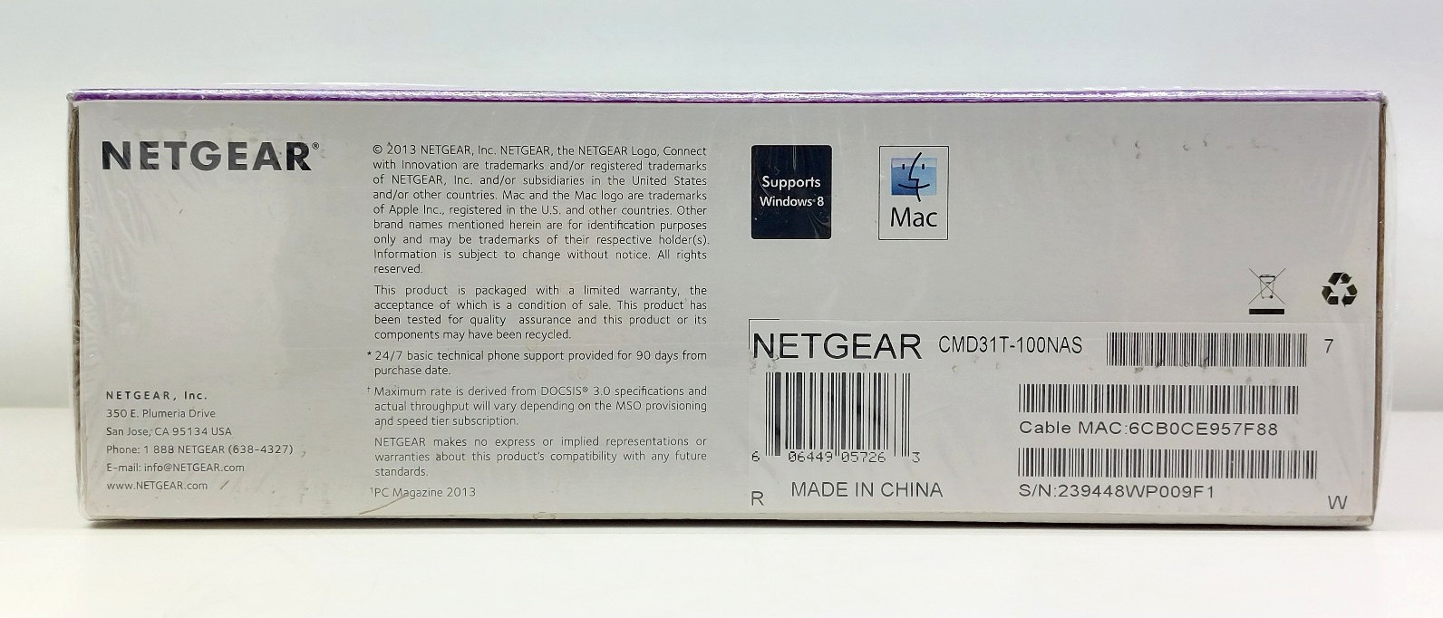 Netgear High Speed Cable Modem CMD31T DOCSIS3.0