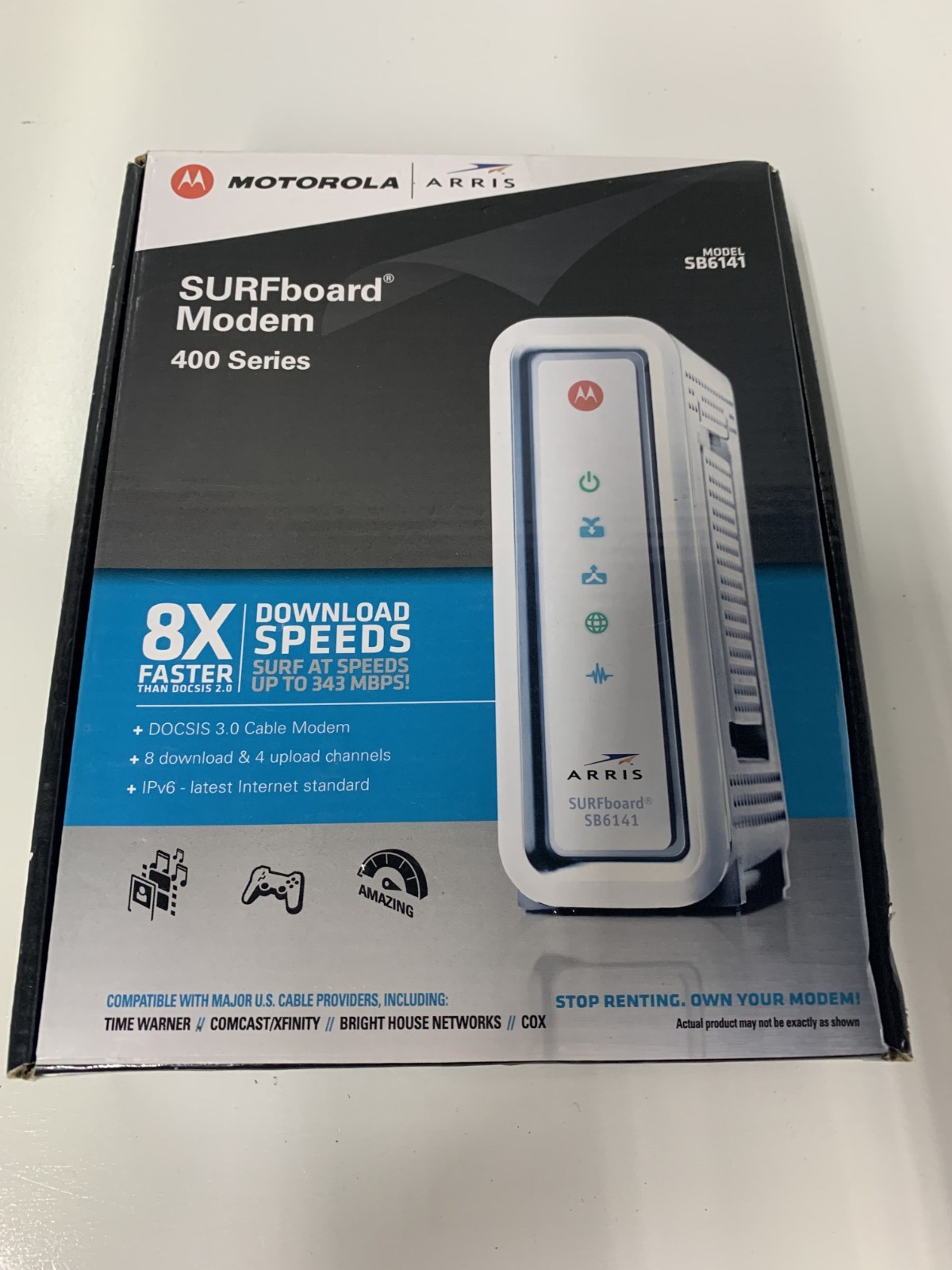 **Motorola Arris SURFBoard Wi-Fi Modem 400 Series Model: SB6141 (NEW Open Box)