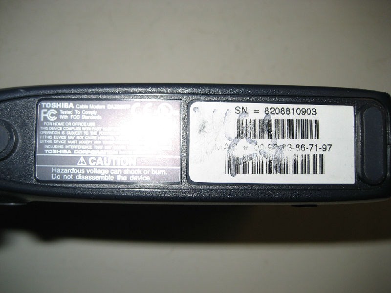 Toshiba DOCSIS Cable PCX2200 (DAZ8817F) 43 Mbps Modem