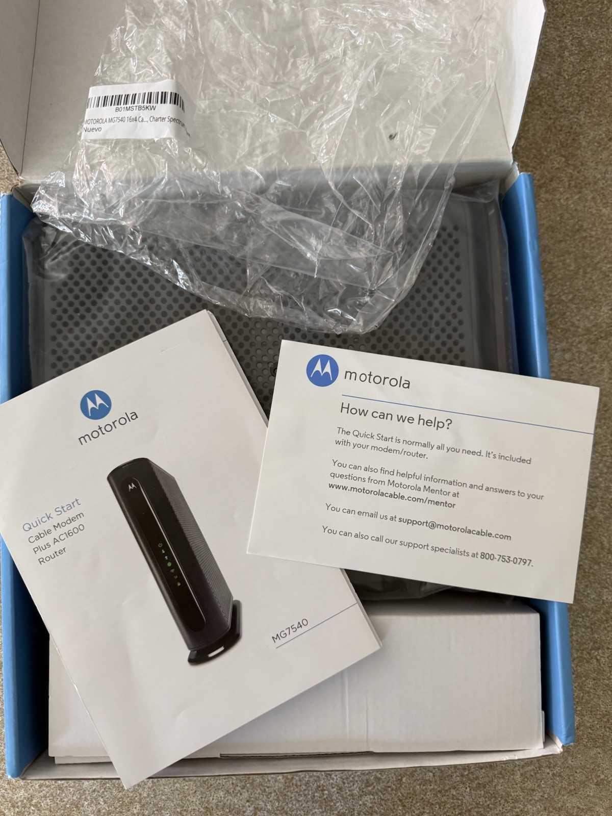 Motorola MG7540-10 16×4 Cable Modem – Black