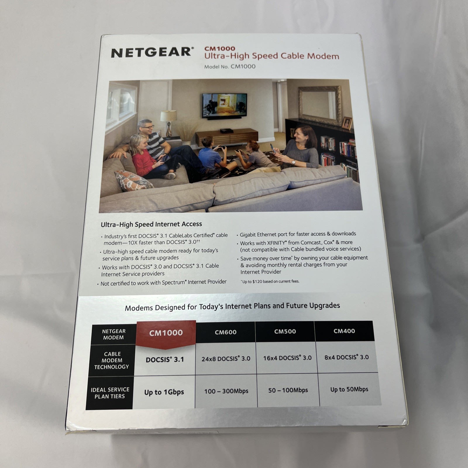NETGEAR CM1000 Wired-Ethernet (RJ-45) Cable – CM1000100NAS (Black)