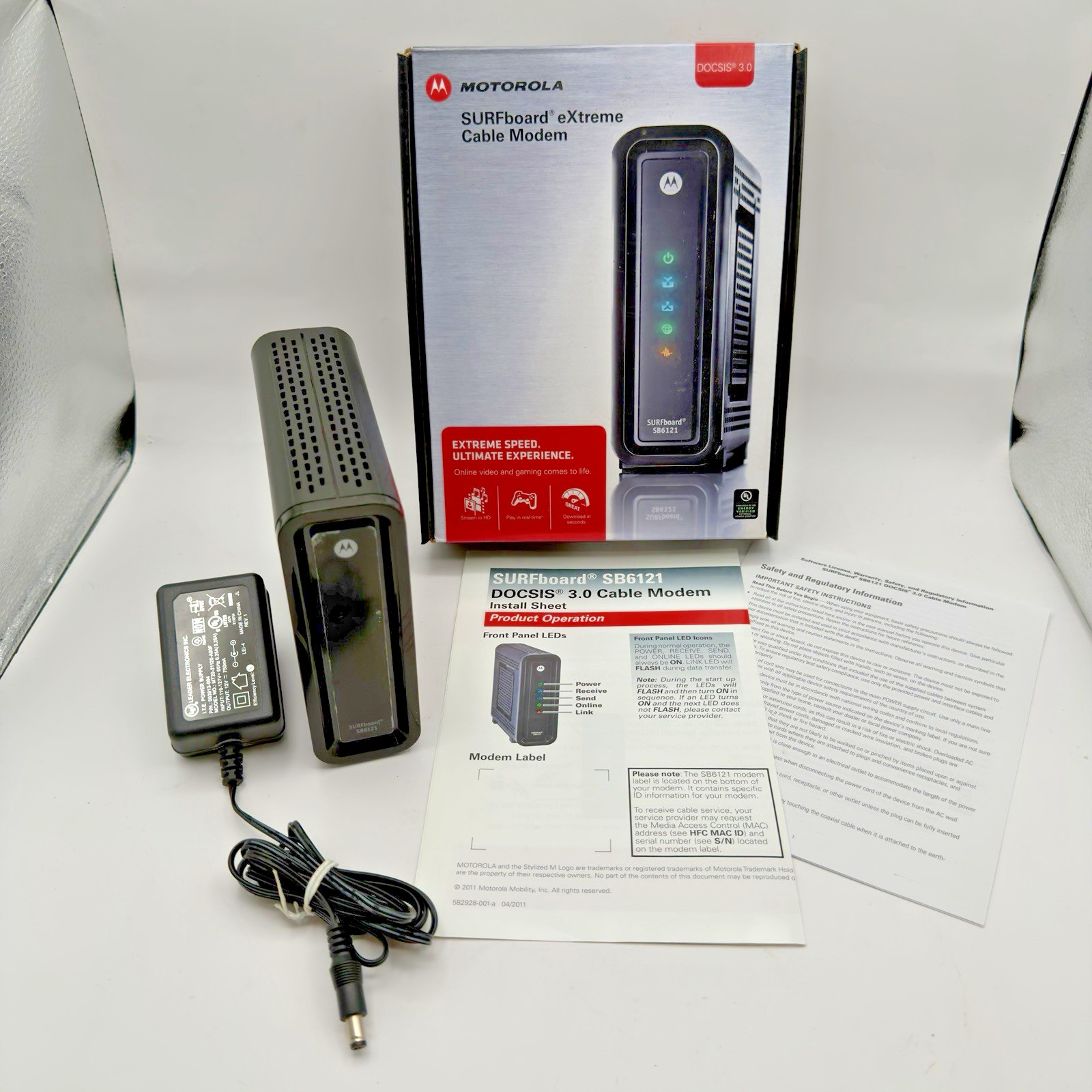 Motorola SURFboard Extreme SB6121 Cable Gaming Modem DOCSIS 3.0