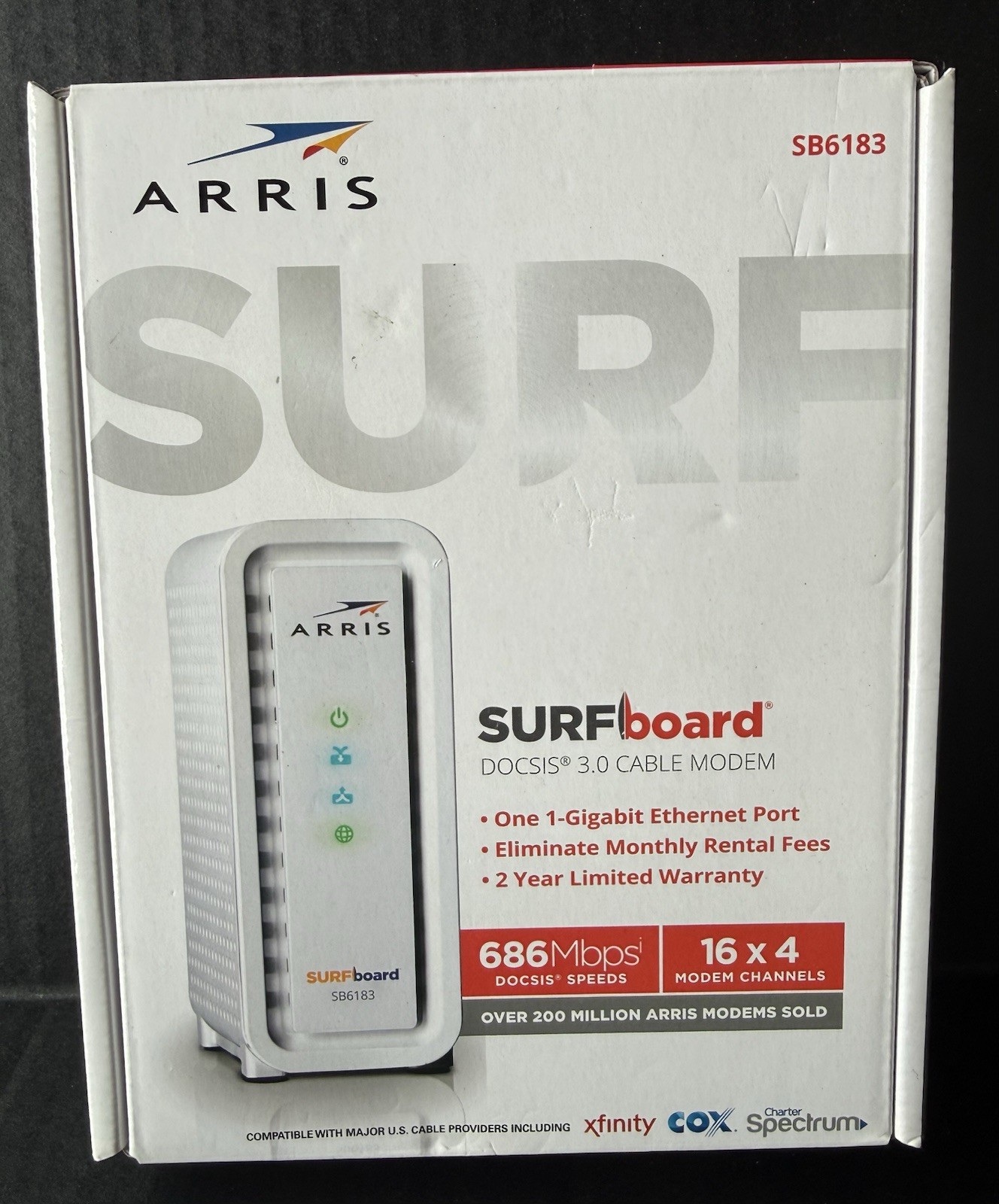 NEW ARRIS SURFBOARD SB6183 686 Mbps 16×4 Cable Modem, White