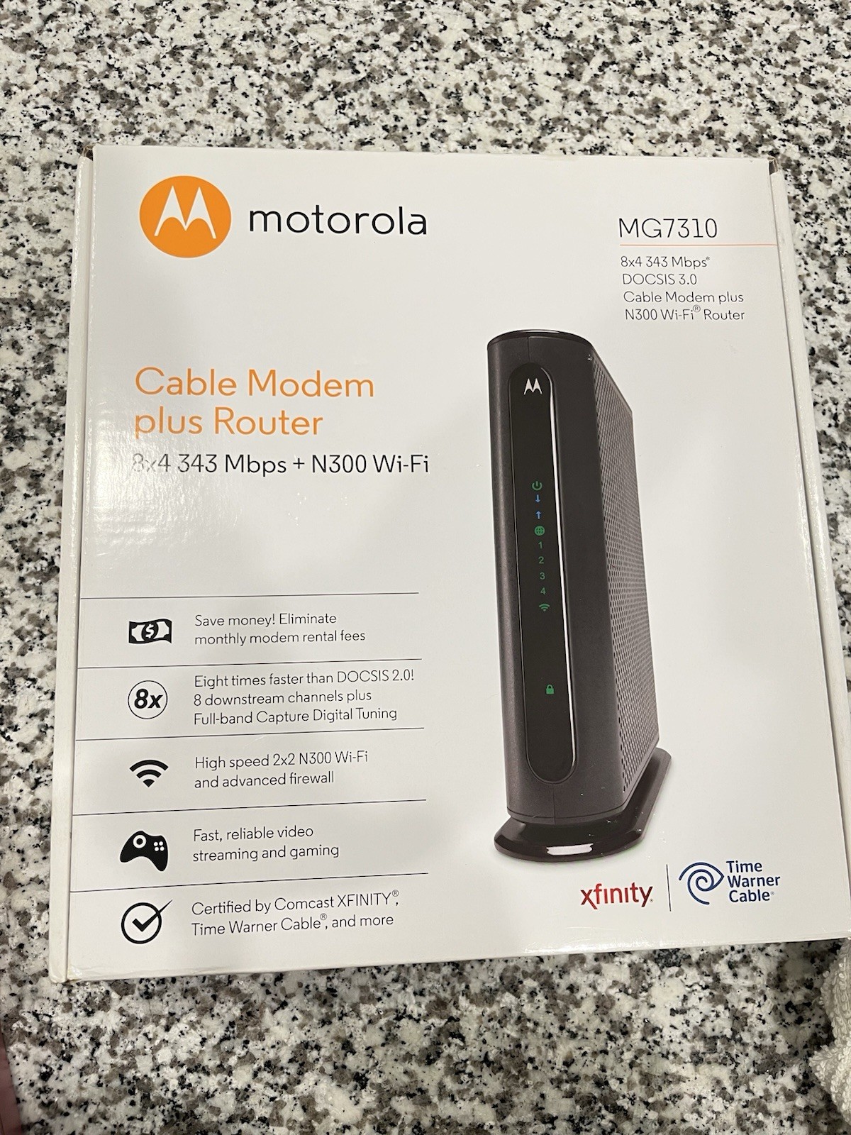 Router Modem Cable Plus Router Motorola 343 Mbps MG 7310 High Speed 2×2 N 300