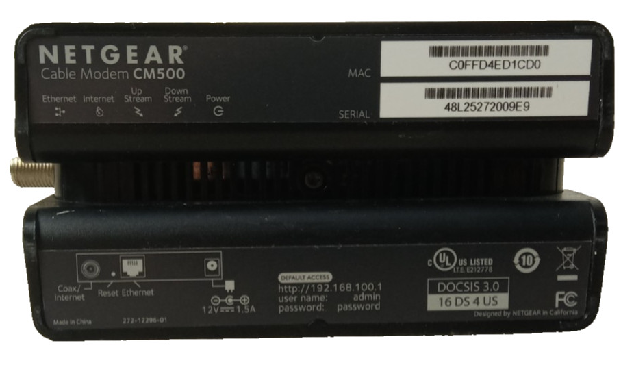 NETGEAR CM500 16×4 DOCSIS 3.0 Cable Modem Max Download Speeds of 686mbps