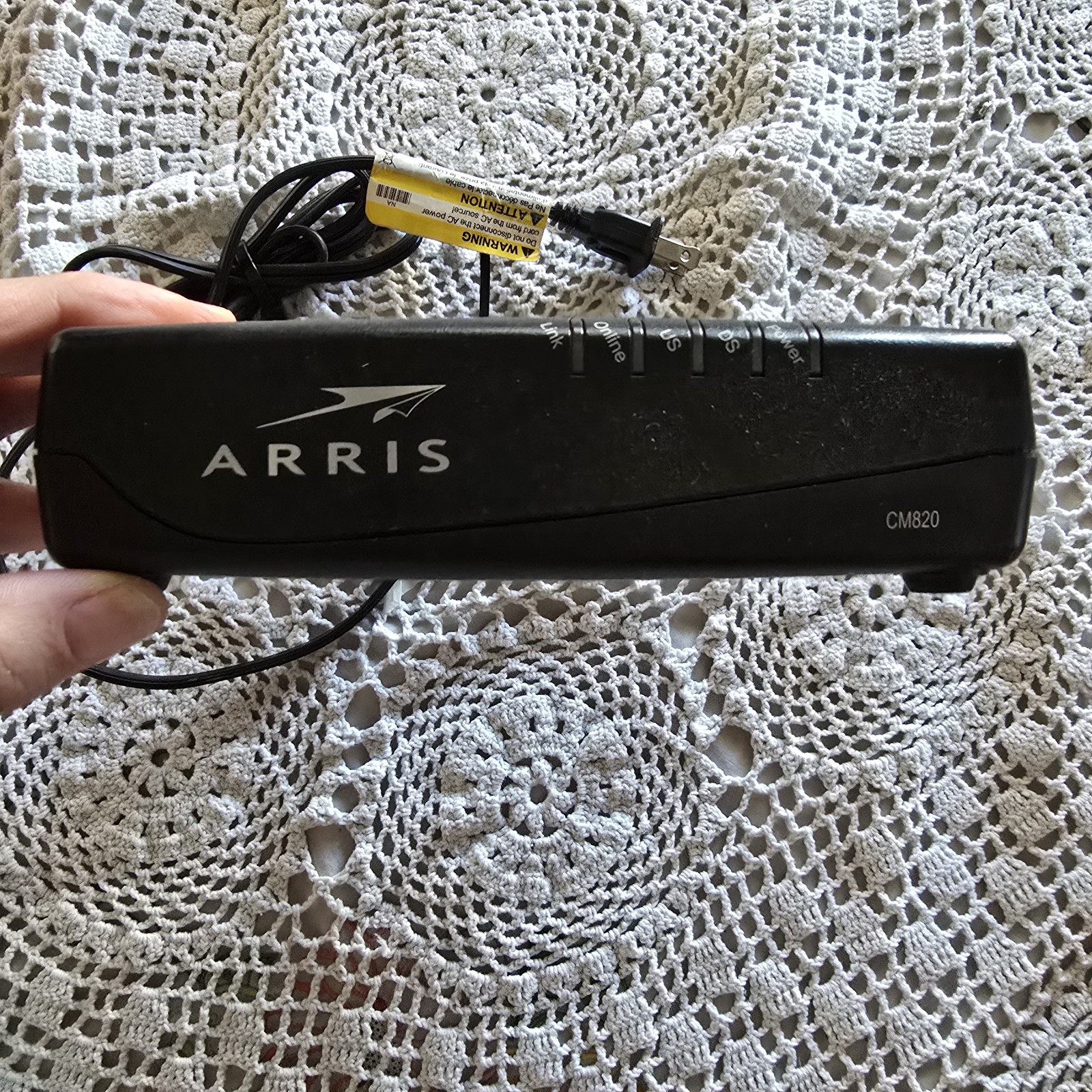 ARRIS CM820A DOCSIS 3.0 Cable Modem – Tested & Working – With Power Adapter