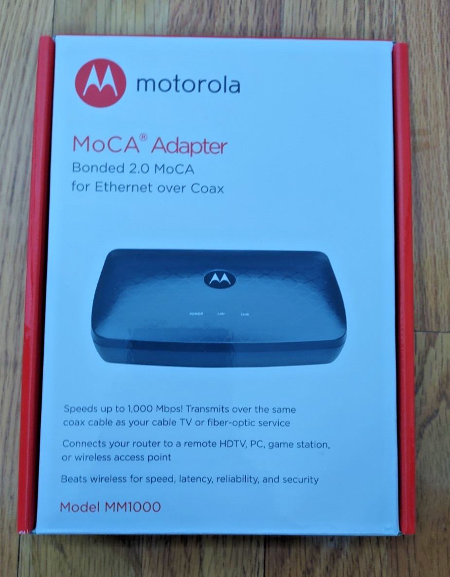 Motorola MoCA Adapter Bonded 2.0 for Ethernet over Coax Model MM1000