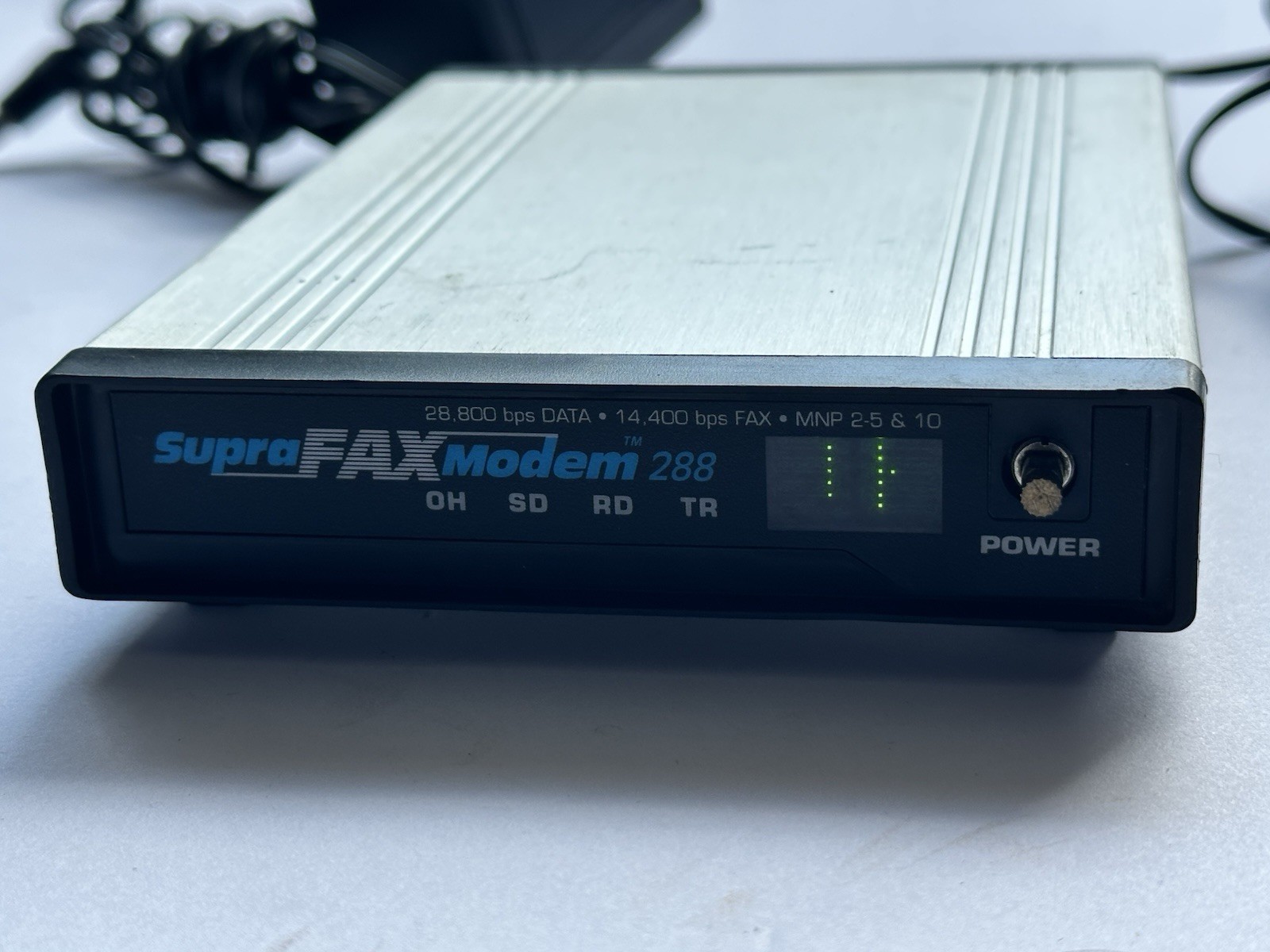 Lot of 2 SupraFAXModem 288 External Modems Mac Serial Cable PSU Tested