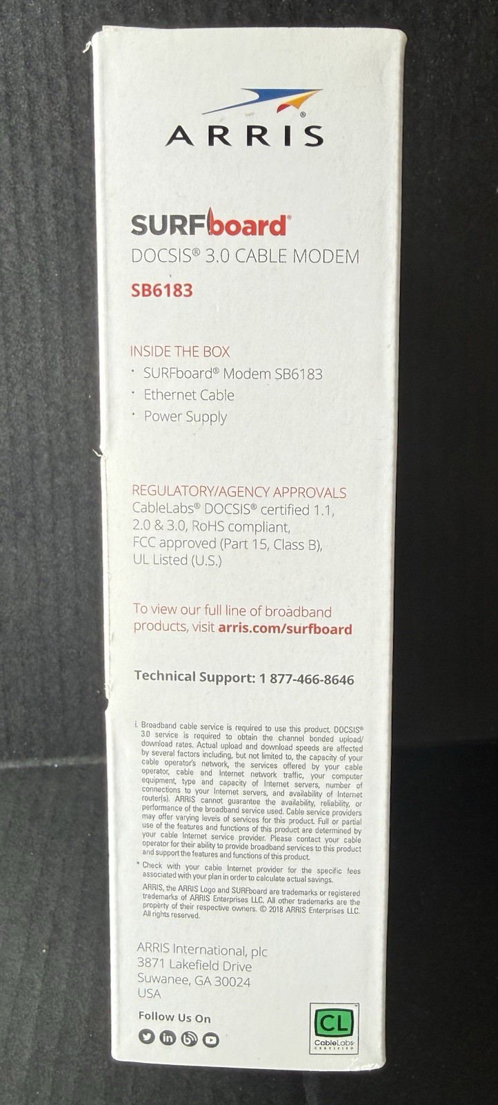 NEW ARRIS SURFBOARD SB6183 686 Mbps 16×4 Cable Modem, White