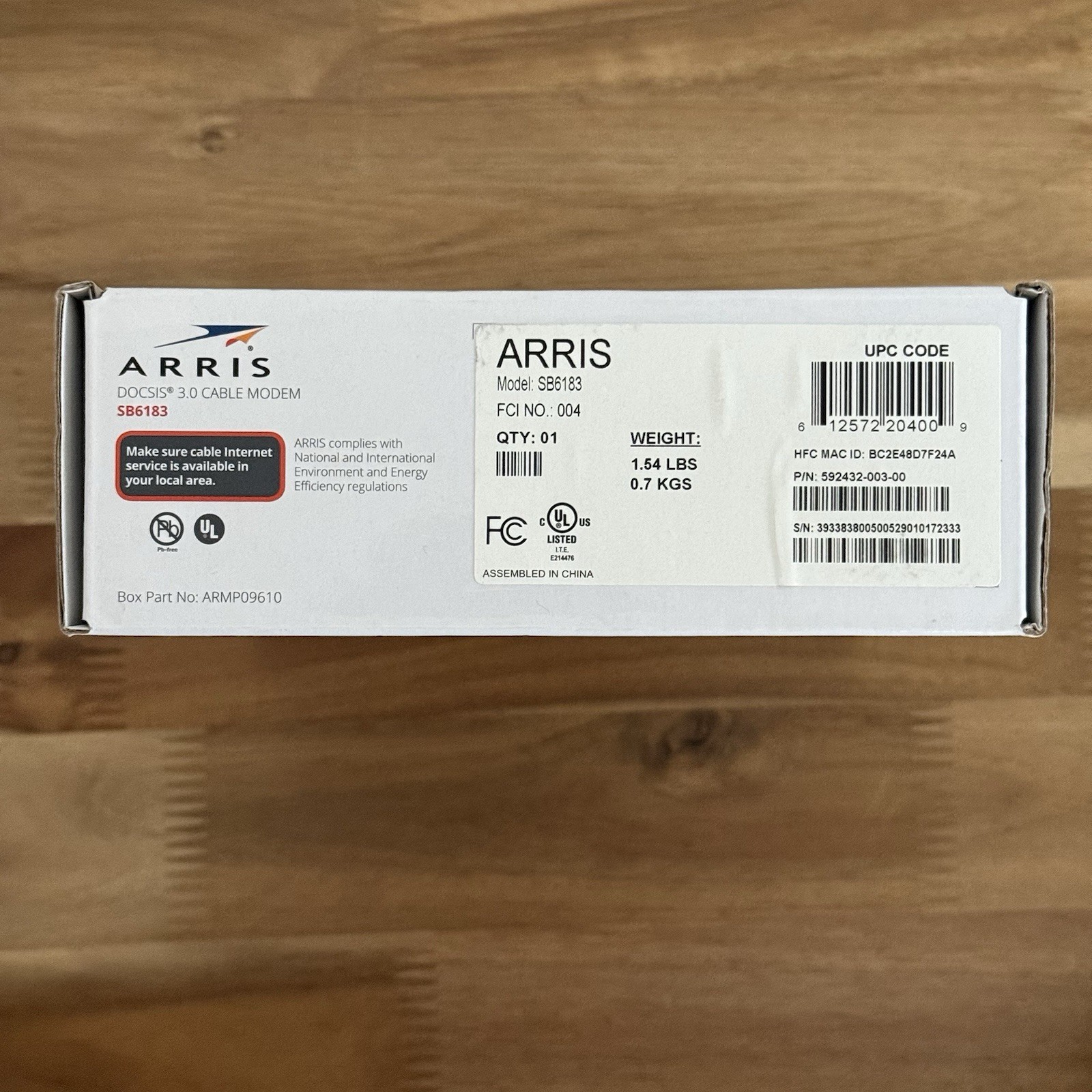 Arris SB6183 Surfboard DOCSIS 3.0 16×4 Cable Modem 686 MBPS Xfinity Spectrum