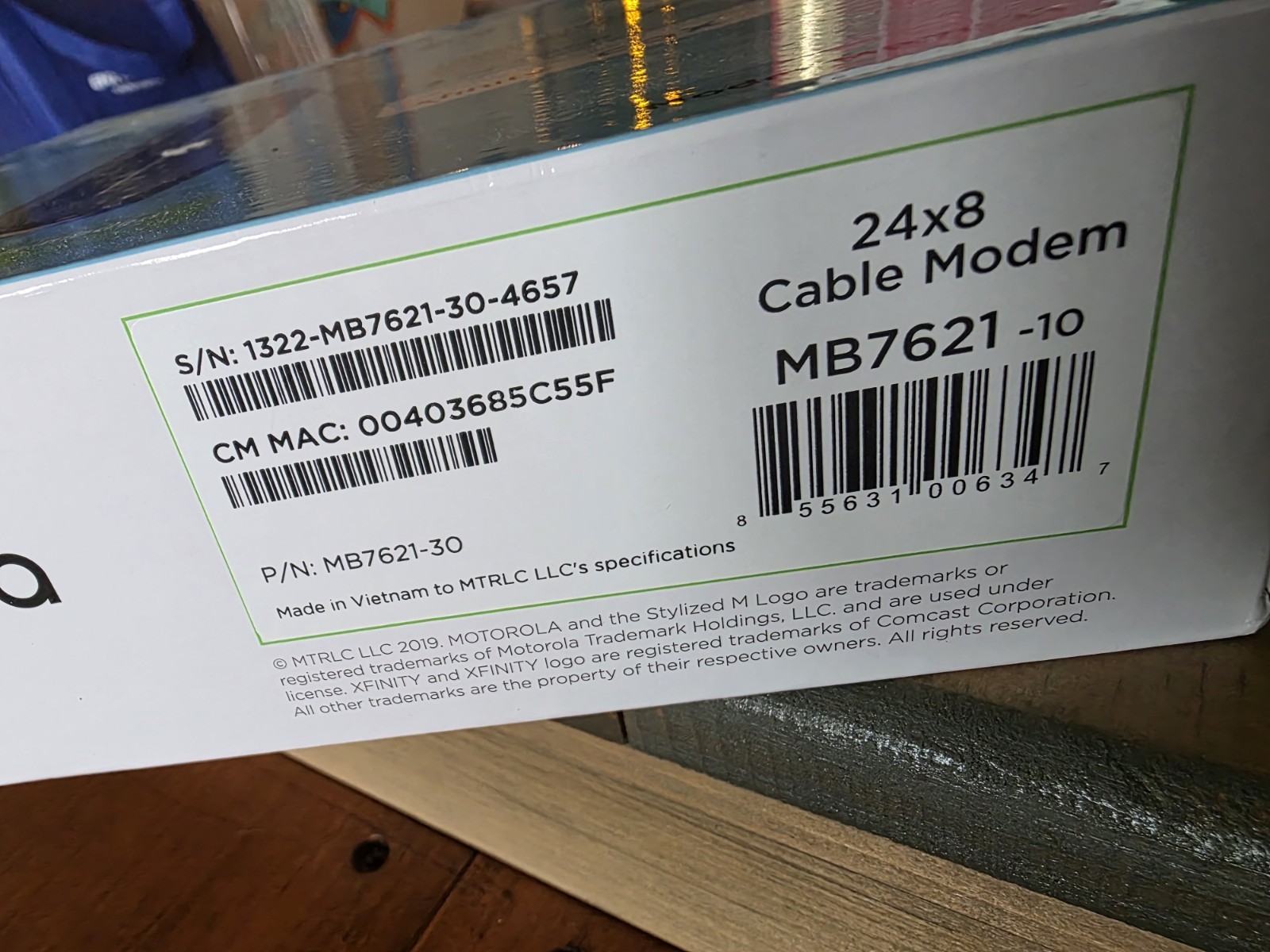 Motorola 24 X 8 Cable Modem 1000+ Mbps Never Used In Opened Box